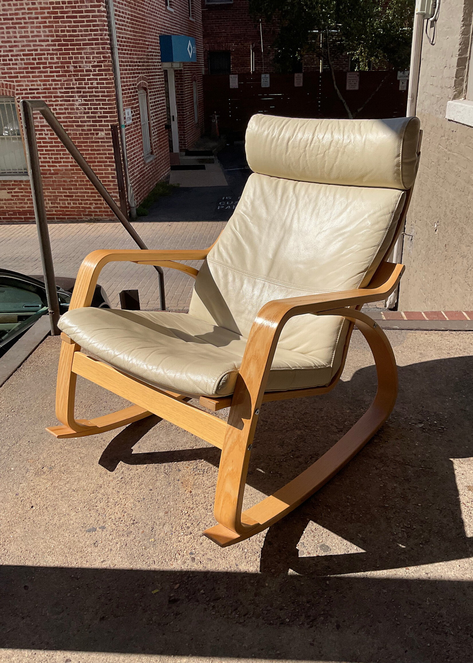 GOODWOOD Ikea Poang Leather Rocker