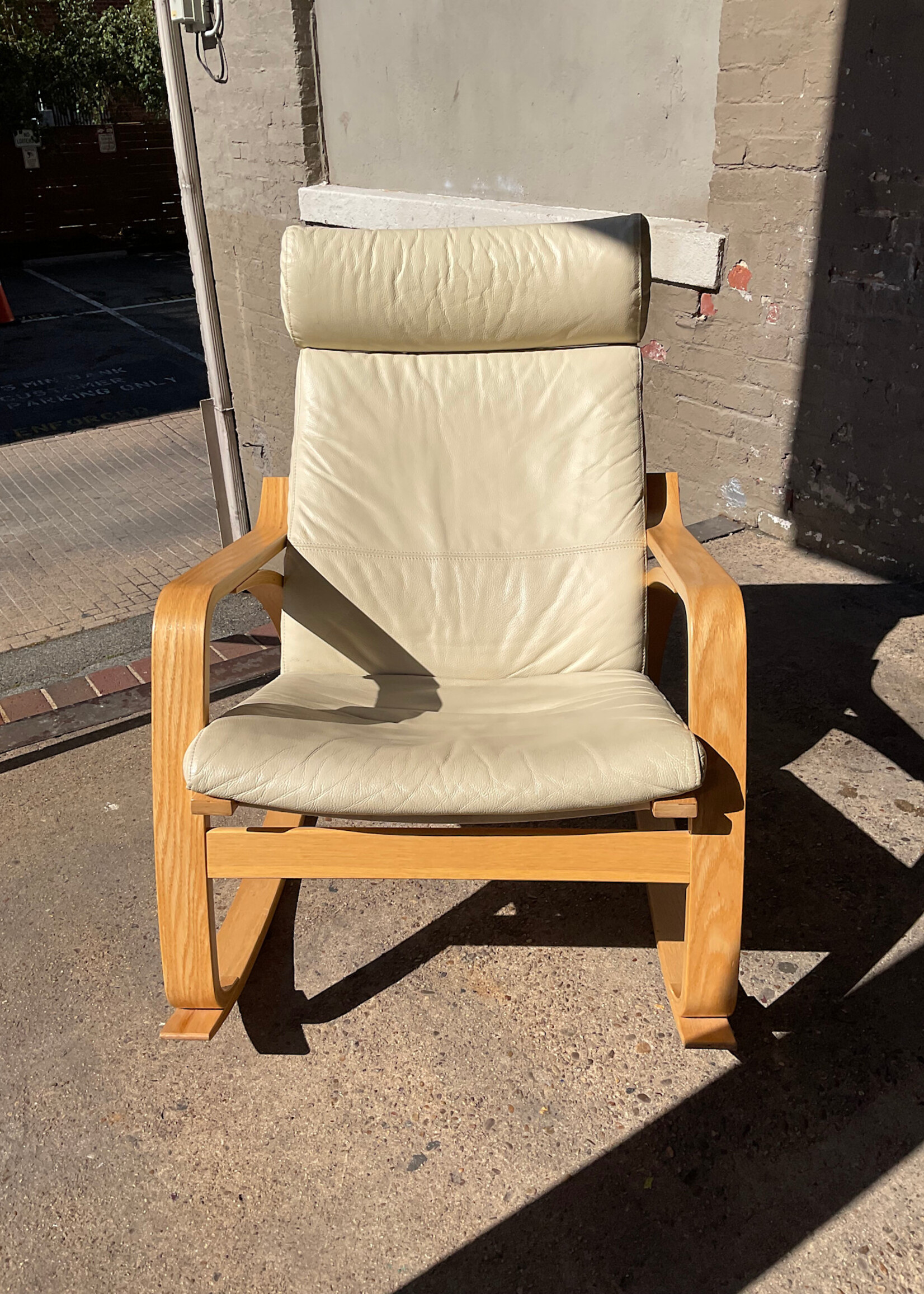 GOODWOOD Ikea Poang Leather Rocker