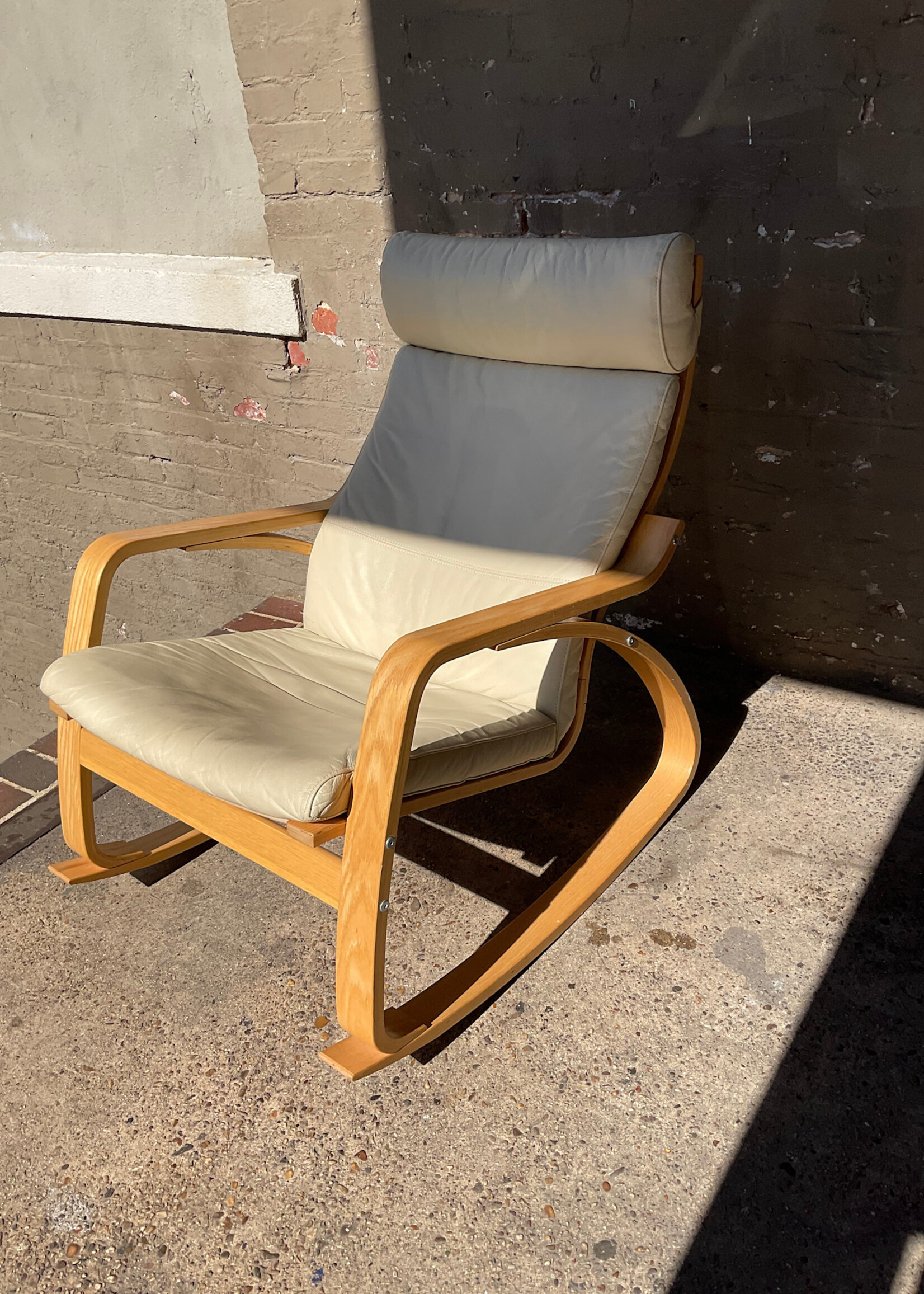 GOODWOOD Ikea Poang Leather Rocker