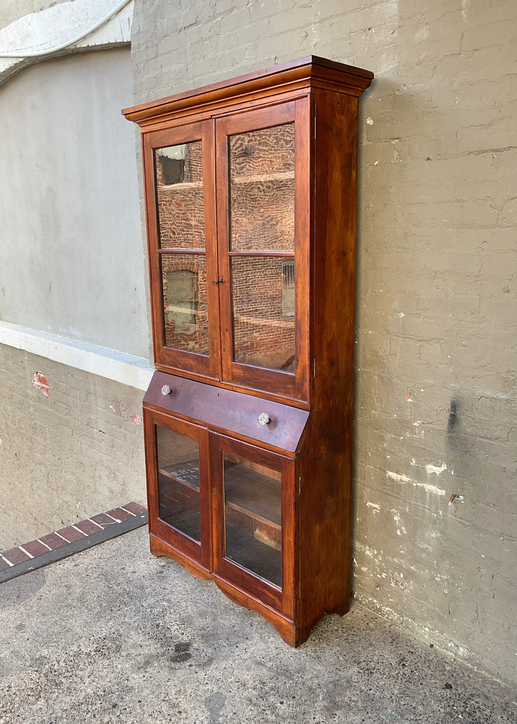 GOODWOOD Antique Mixed Wood & Glass Cupboard