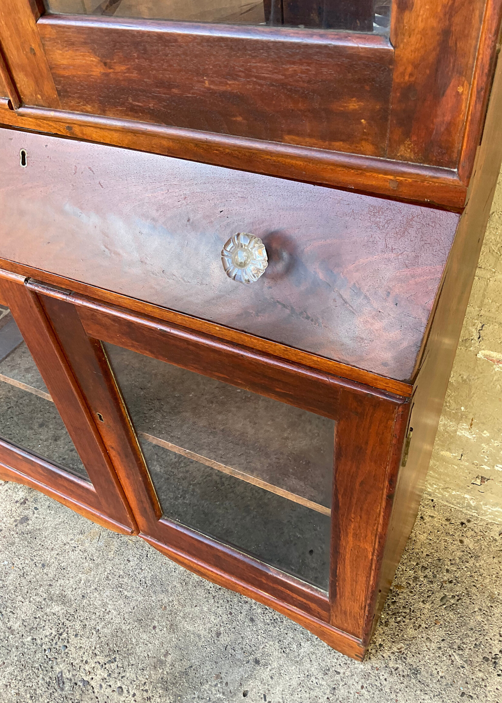 GOODWOOD Antique Mixed Wood & Glass Cupboard