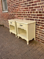 GOODWOOD Pair of Painted French Provincial Style Nightstands