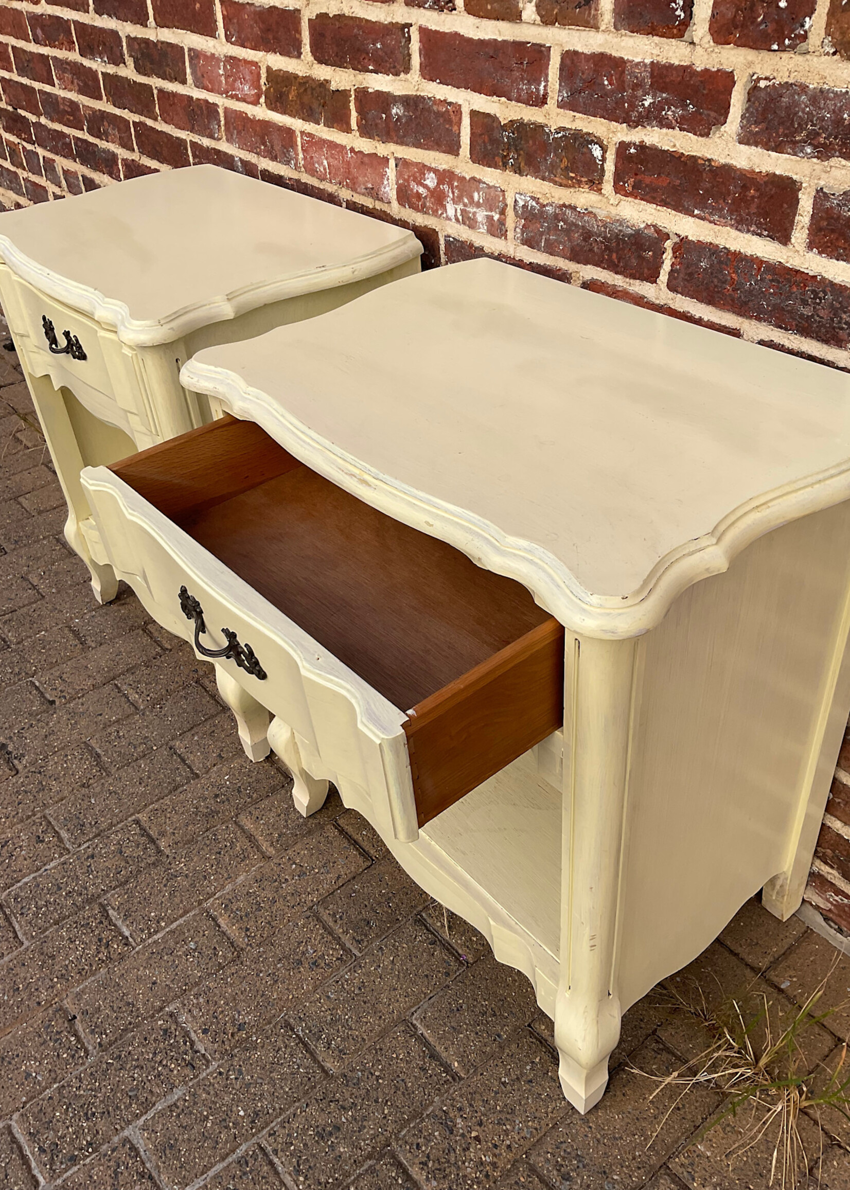 GOODWOOD Pair of Painted French Provincial Style Nightstands
