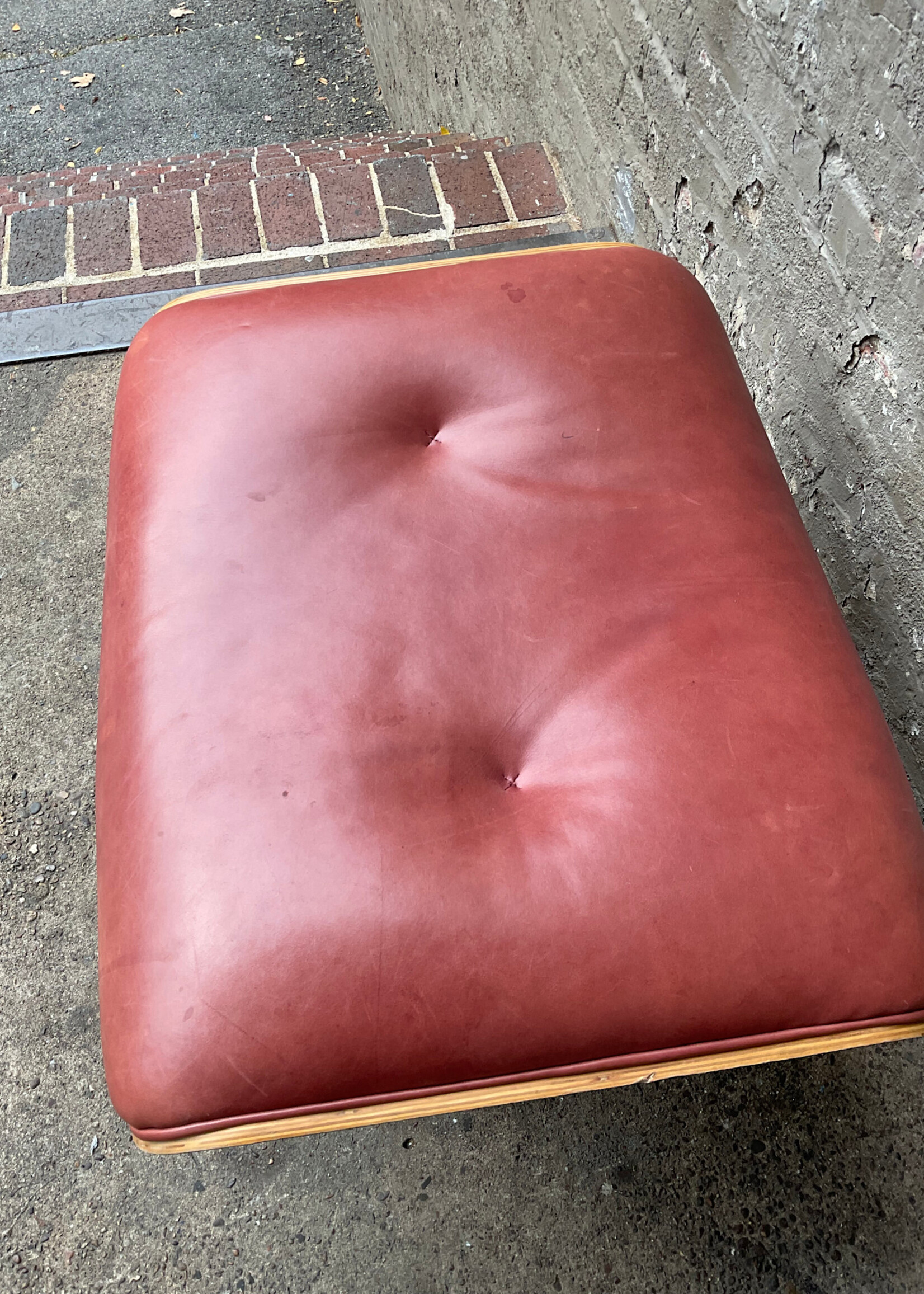 GOODWOOD Eames Style Leather Ottoman
