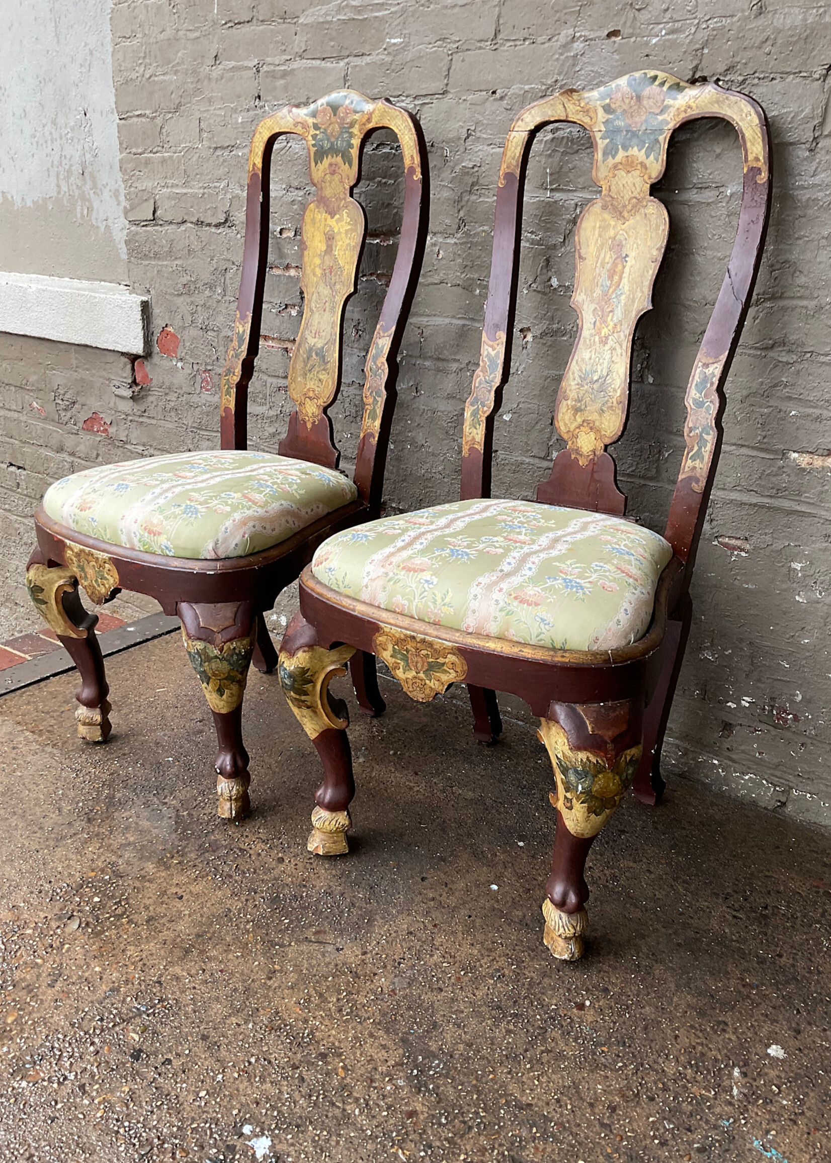 GOODWOOD Pair of Continental Painted Chairs