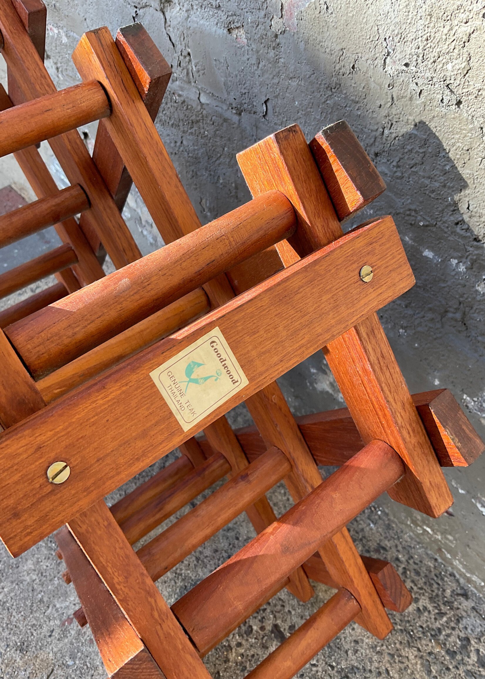 GOODWOOD Folding Teak Wine Rack