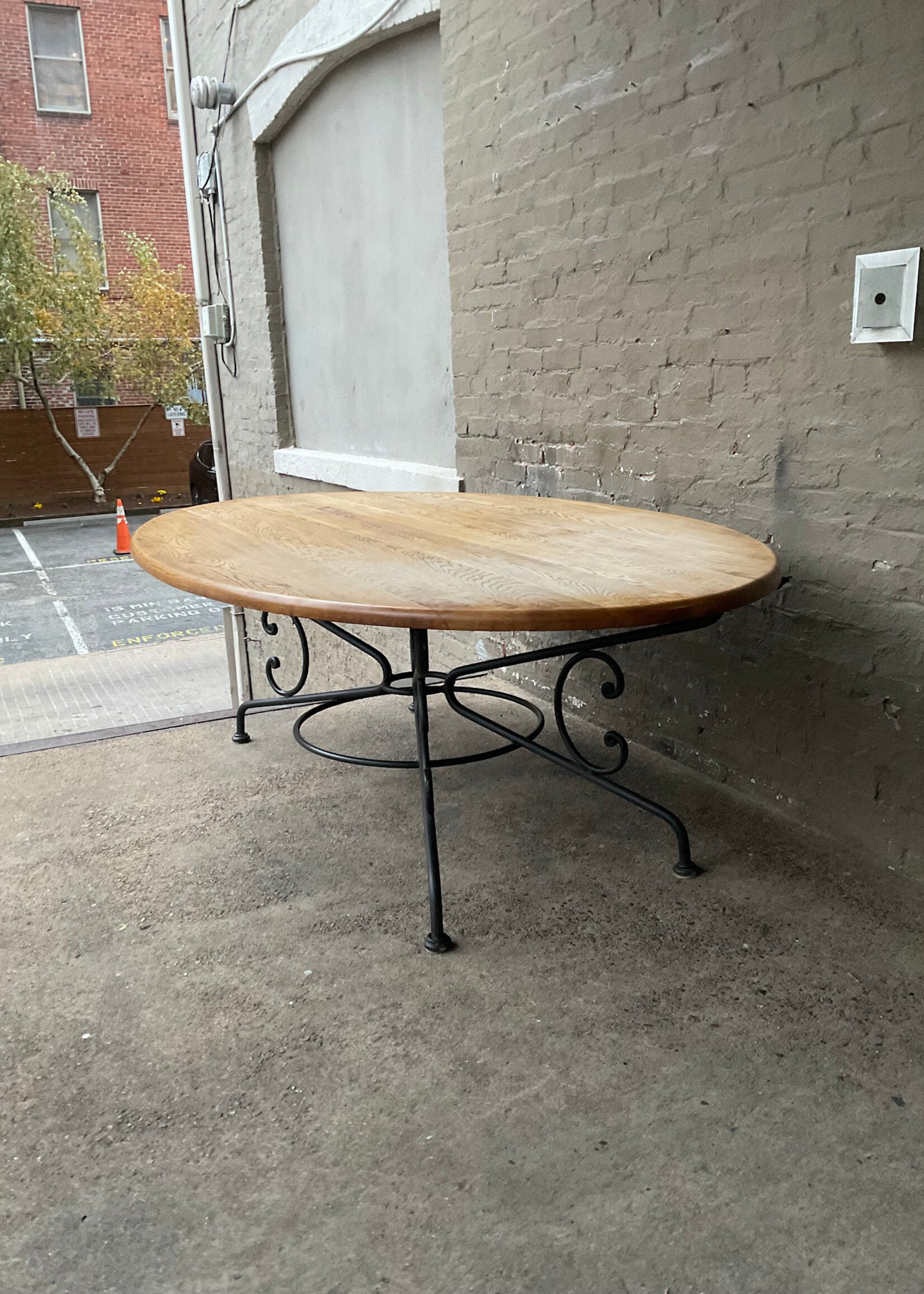 GOODWOOD Vintage Solid Oak & Iron Dining Table