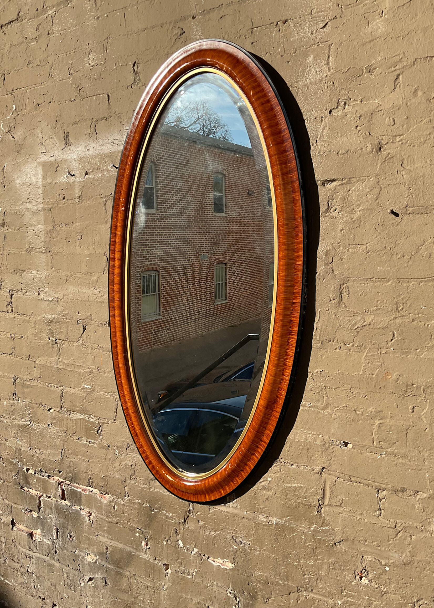 GOODWOOD Beveled Oval Grain Painted Mirror