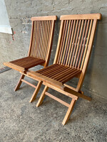 GOODWOOD Pair of Teak Folding Chairs