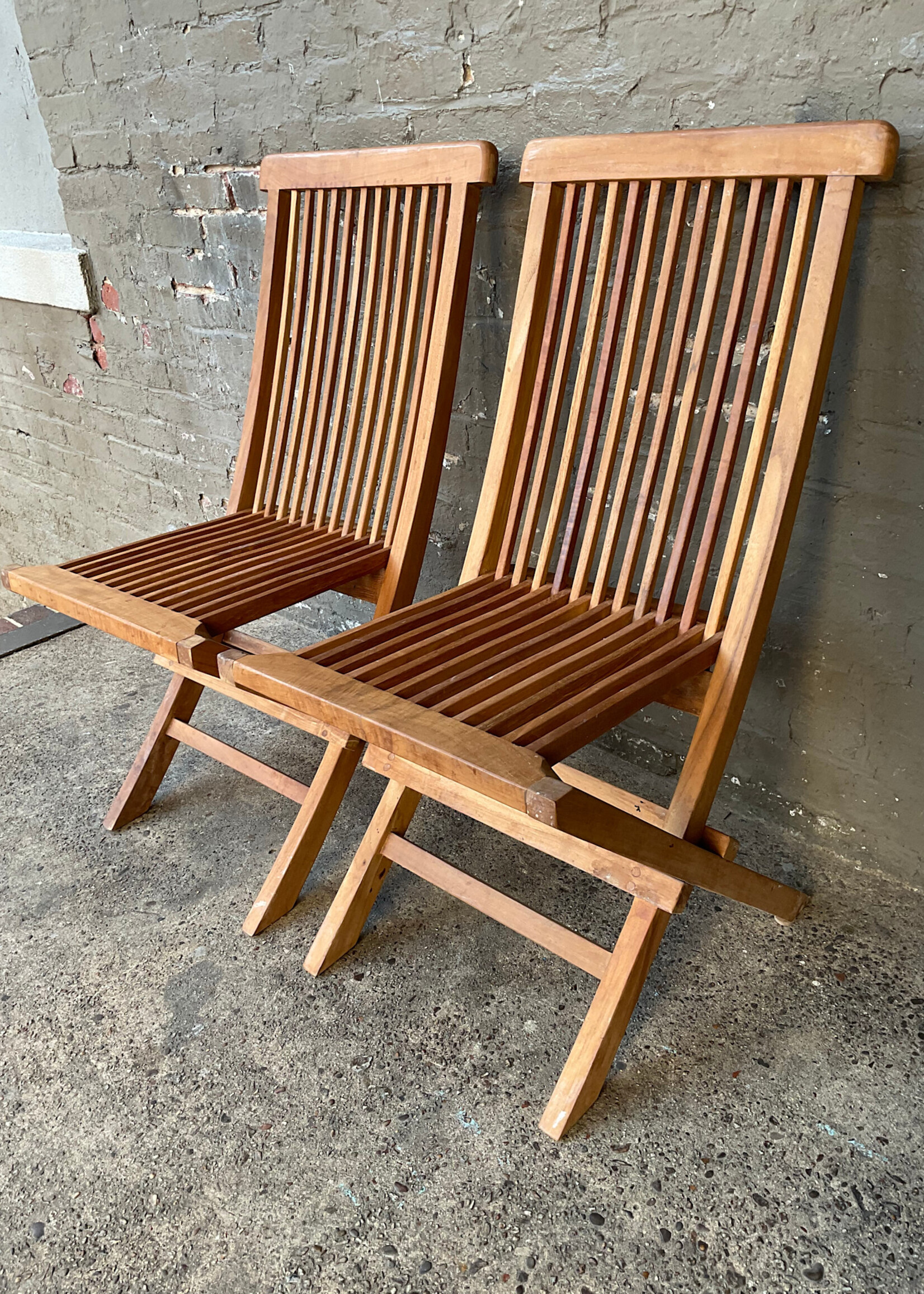 GOODWOOD Pair of Teak Folding Chairs