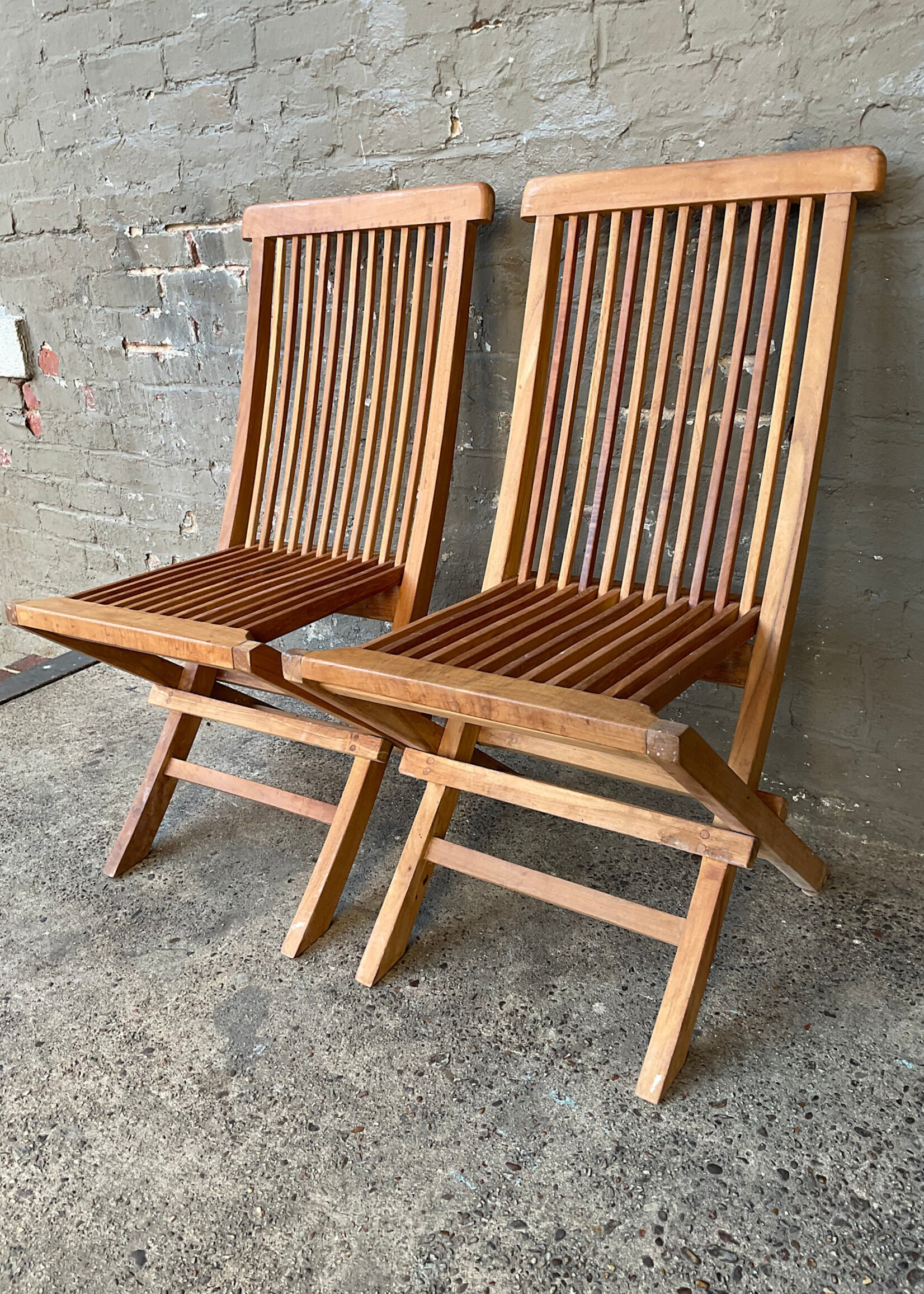 GOODWOOD Pair of Teak Folding Chairs