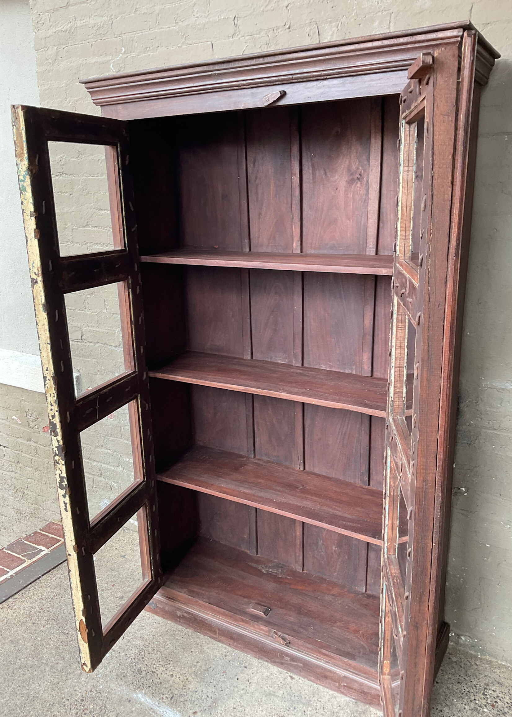 GOODWOOD Glass Front Indonesian Teak Cabinet