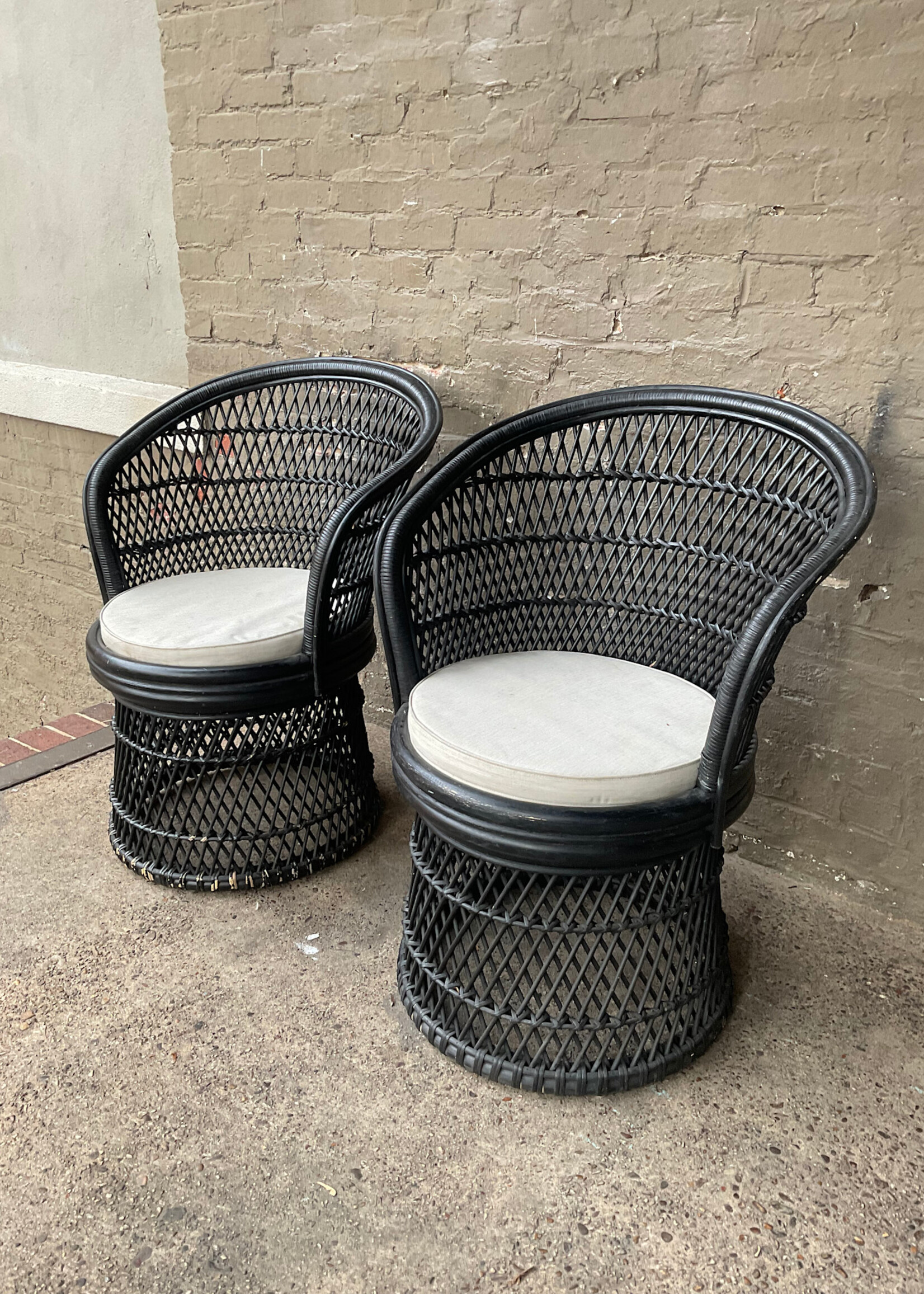 GOODWOOD Pair of Rattan Swivel Chairs