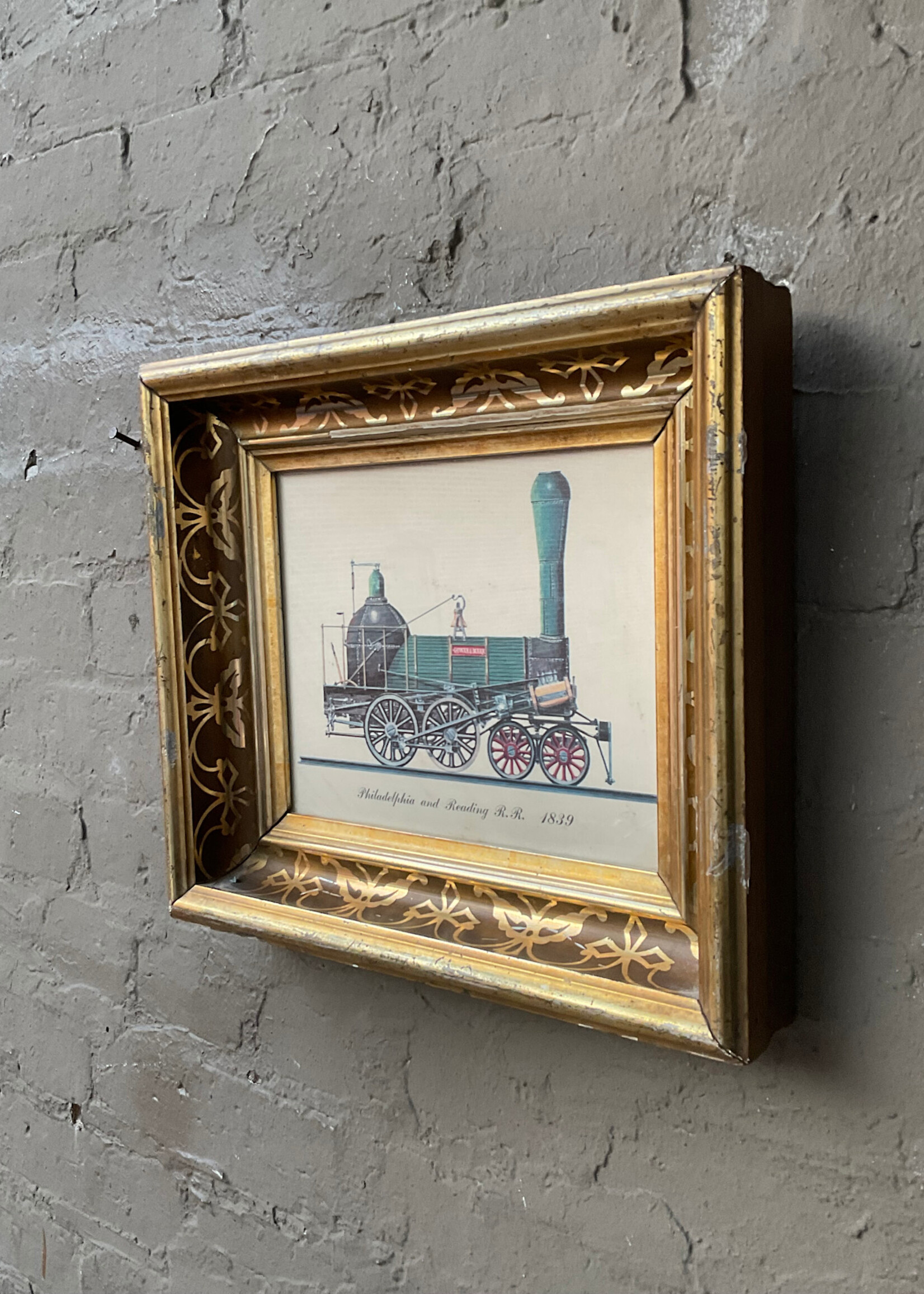 GOODWOOD Train Print, Victorian Gilt Frame