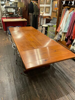 GOODWOOD Vintage Pine Trestle Table with 2 Leaves
