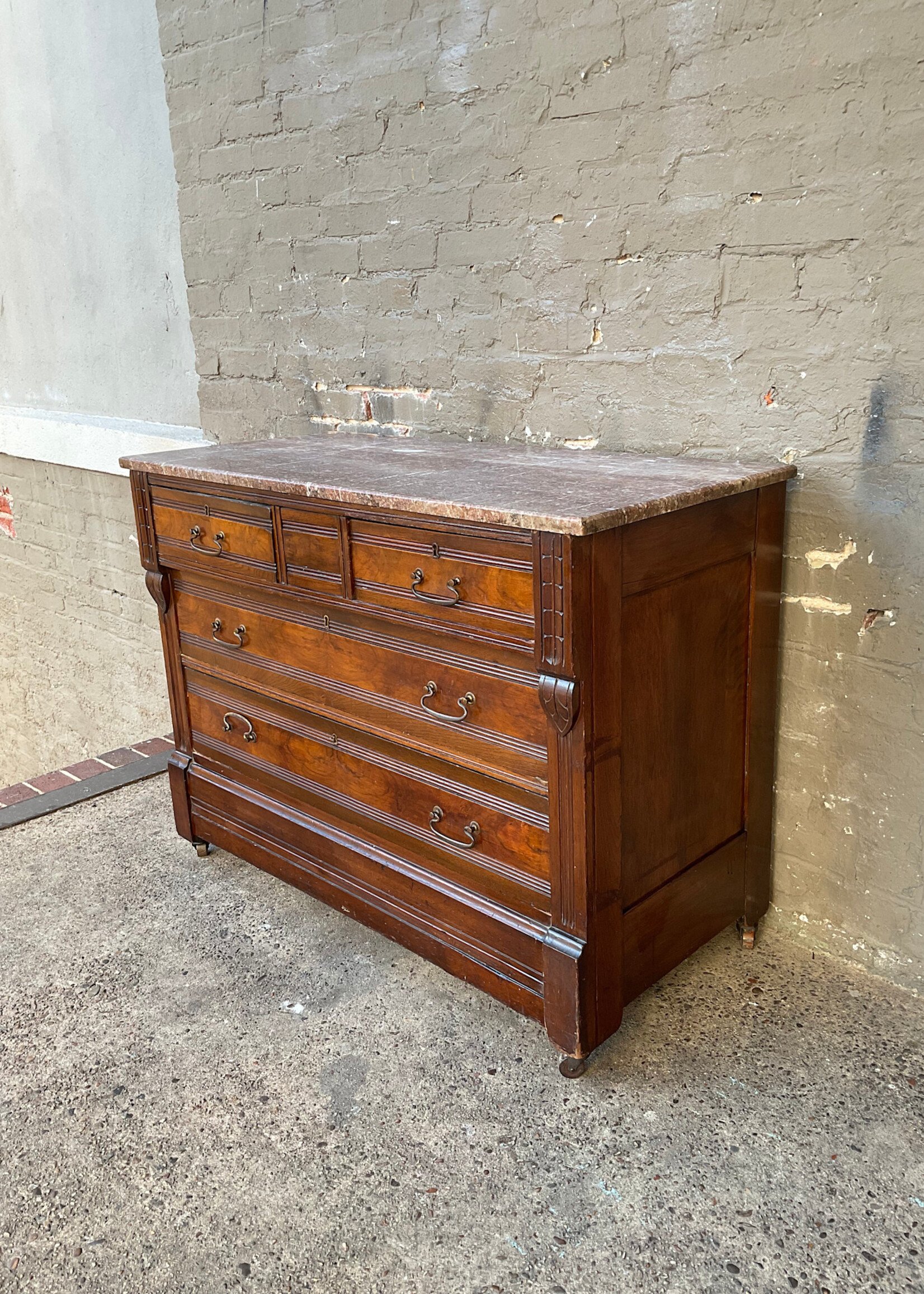 GOODWOOD Victorian Marble Top Chest with Secret Safe