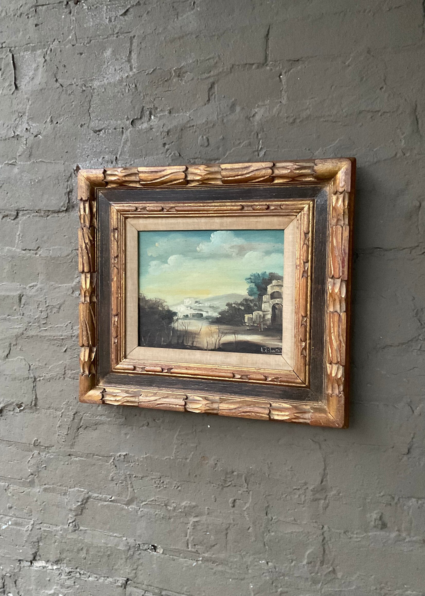 GOODWOOD Landscape in Carved Wood Frame