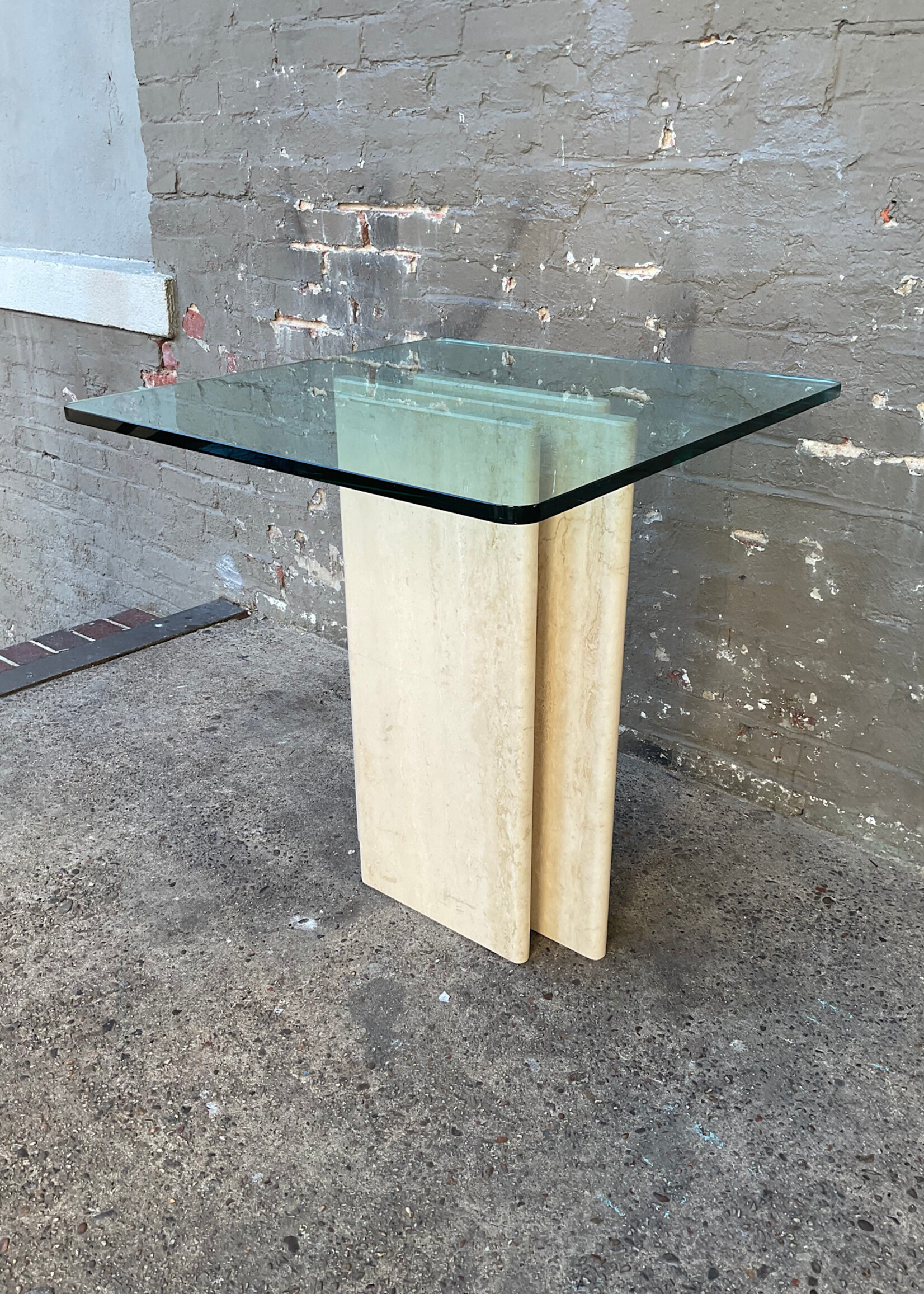 GOODWOOD Travertine & Glass Table
