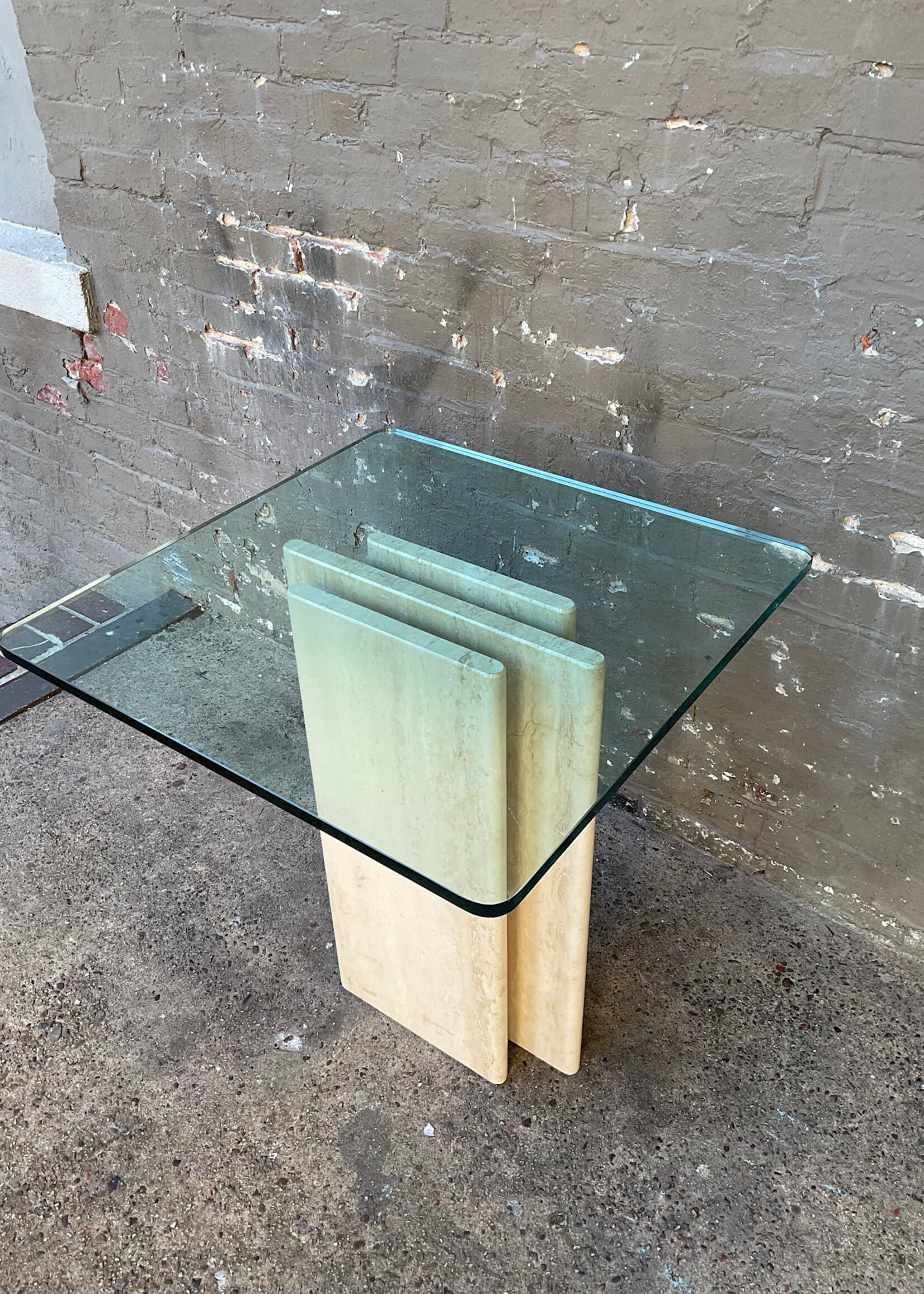 GOODWOOD Travertine & Glass Table