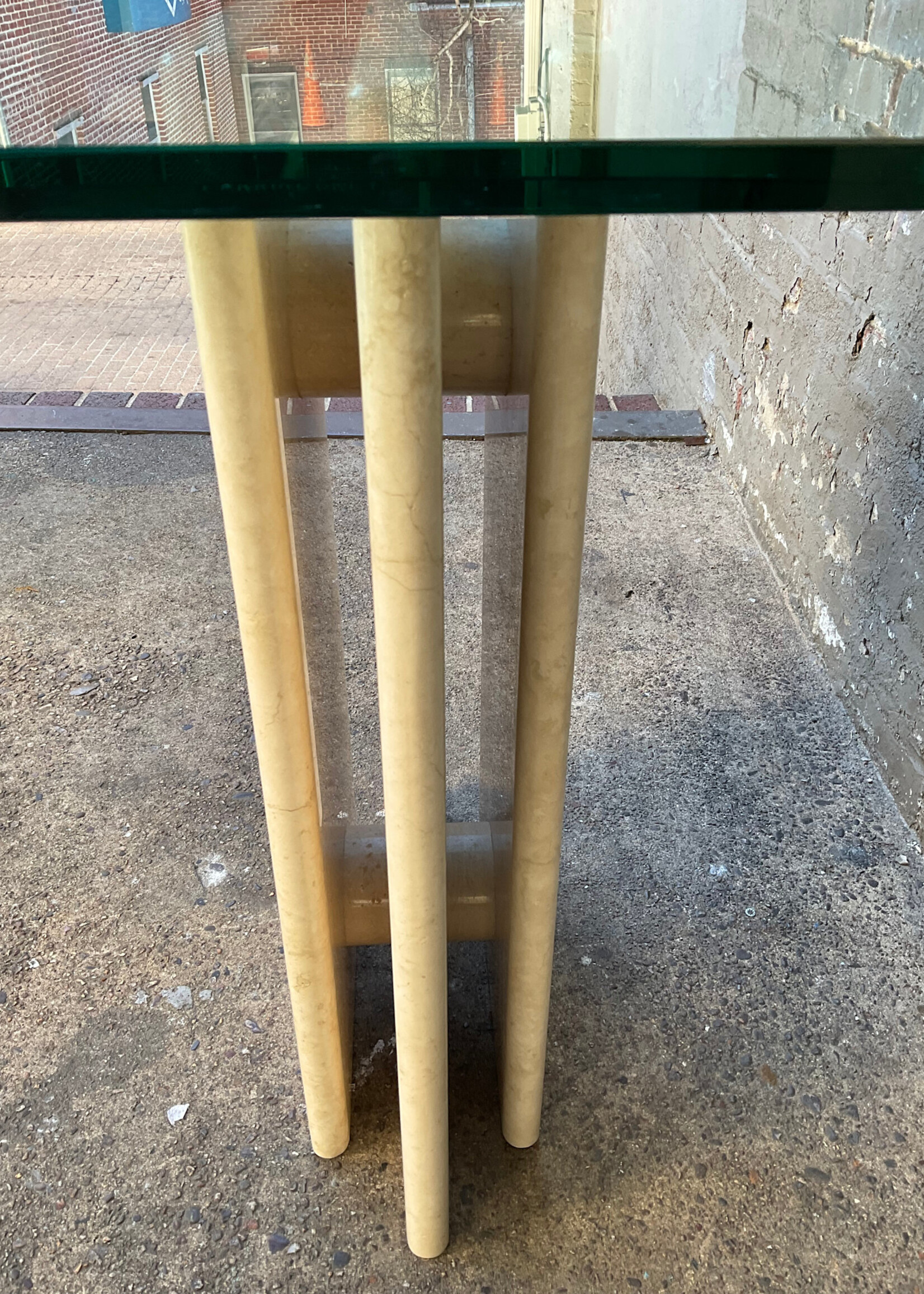 GOODWOOD Travertine & Glass Table