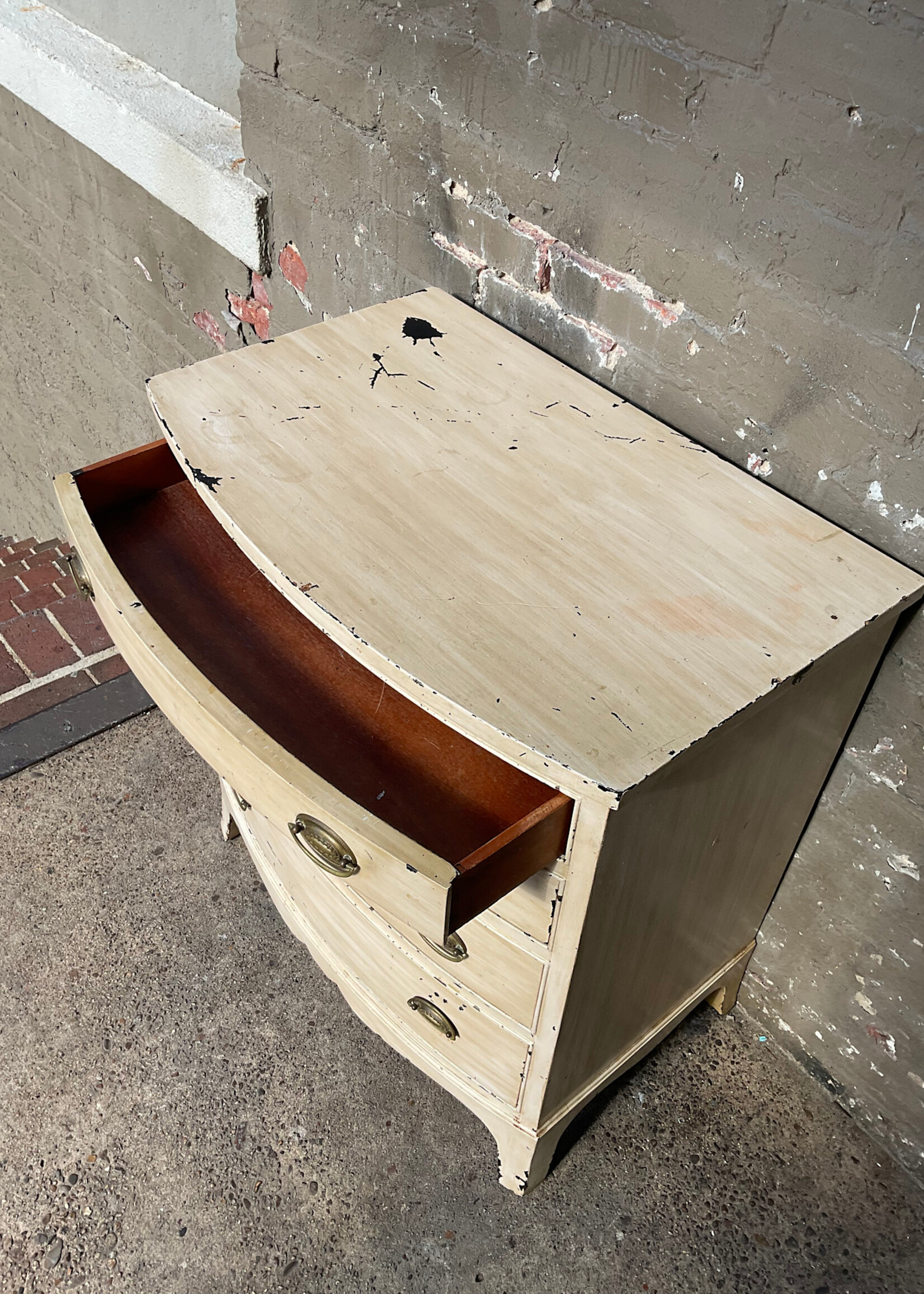 GOODWOOD Vintage Painted Bow Front Chest of Drawers