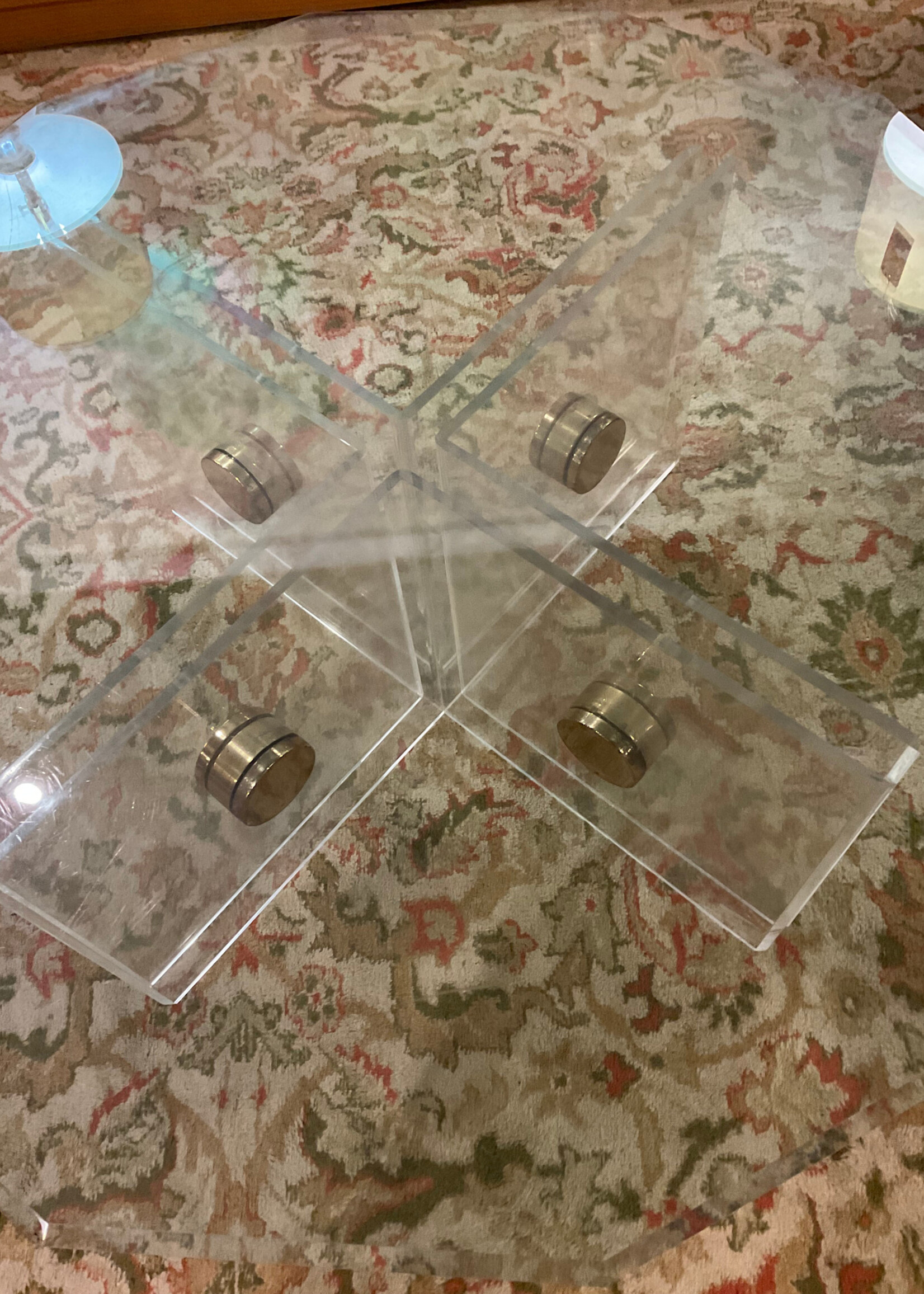 GOODWOOD Lucite & Glass Coffee Table