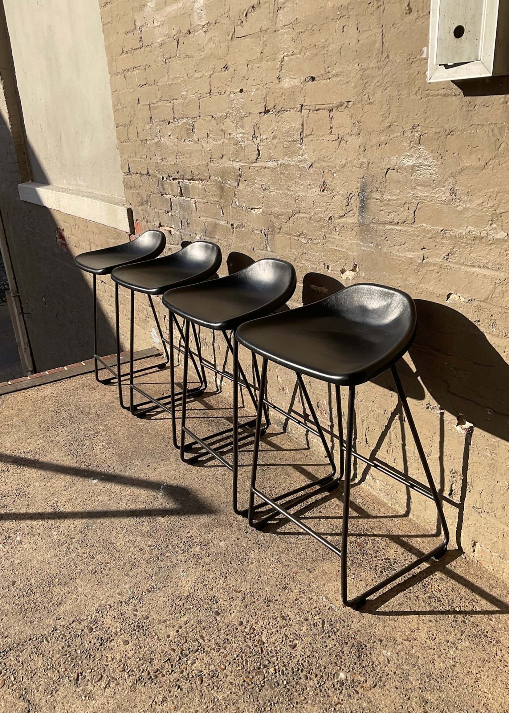 GOODWOOD Brenner Leather Stool by Pottery Barn