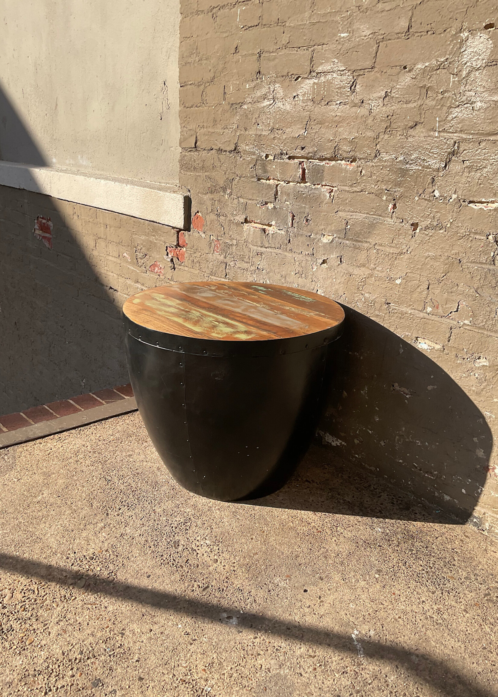 GOODWOOD Rustic Metal & Wood Side Table