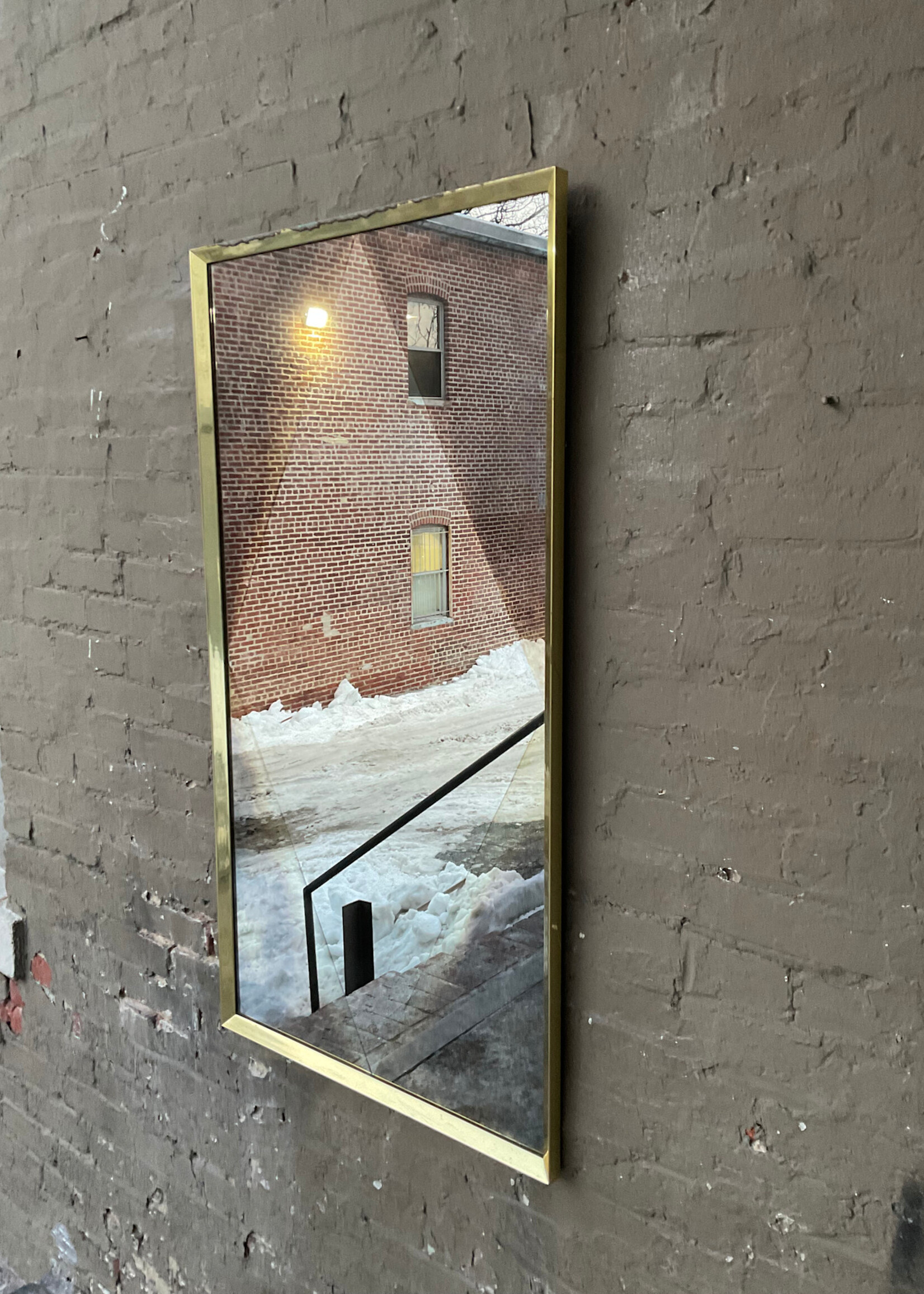 GOODWOOD Brass Harlequin Mirror, Some Loss to Frame