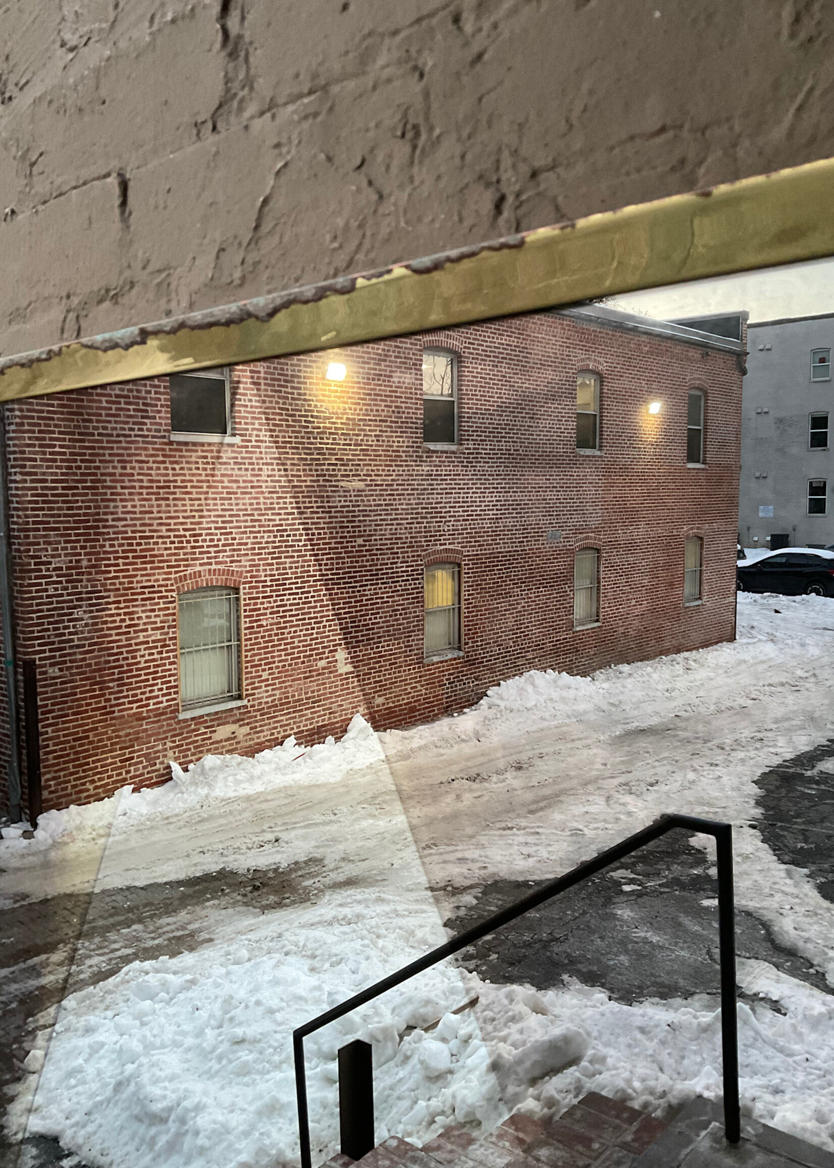 GOODWOOD Brass Harlequin Mirror, Some Loss to Frame