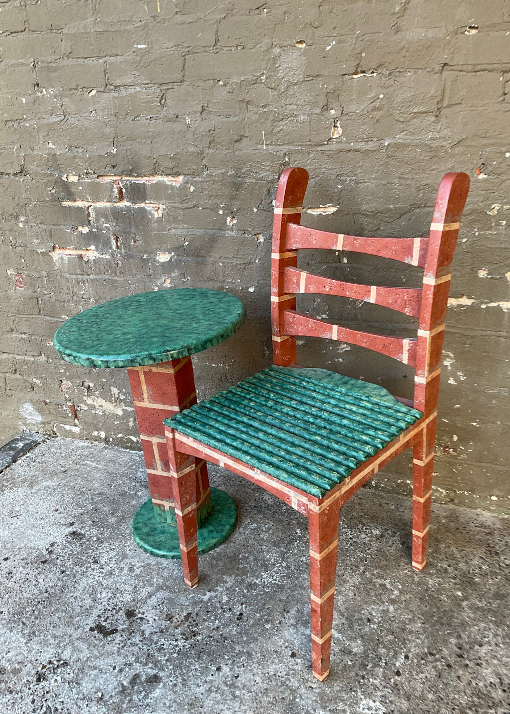 GOODWOOD Custom Painted Chair & Side Table
