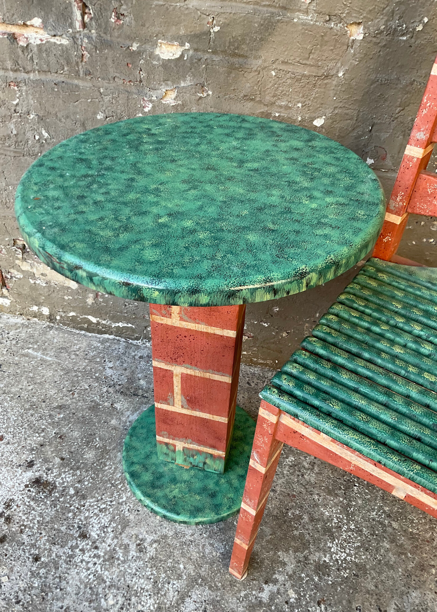 GOODWOOD Custom Painted Chair & Side Table