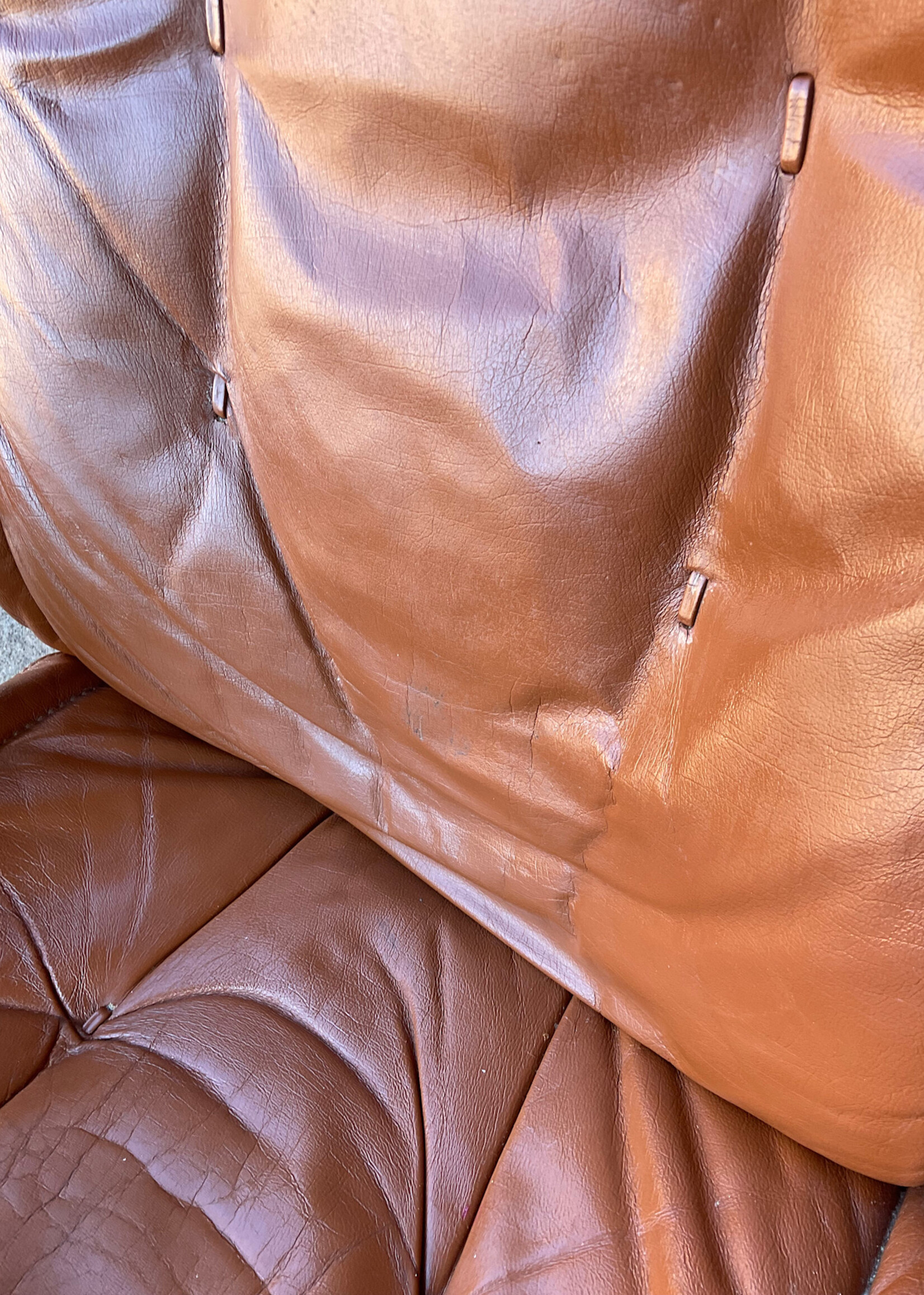 GOODWOOD MCM Camel Leather Recliner & Ottoman