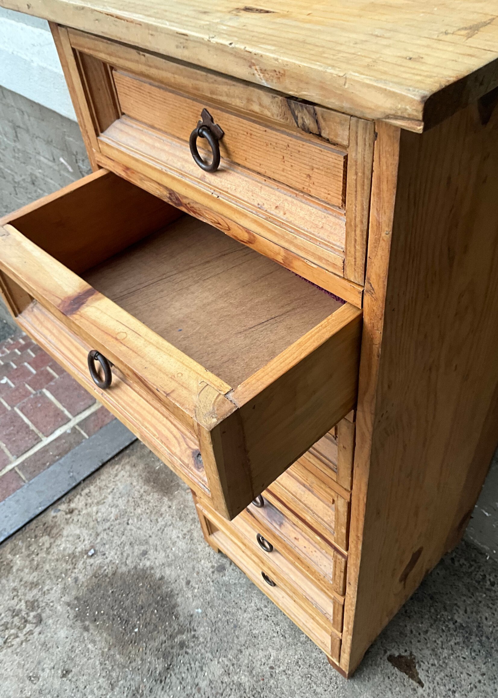 GOODWOOD Vintage Scrubbed Pine Tall Chest of Drawers