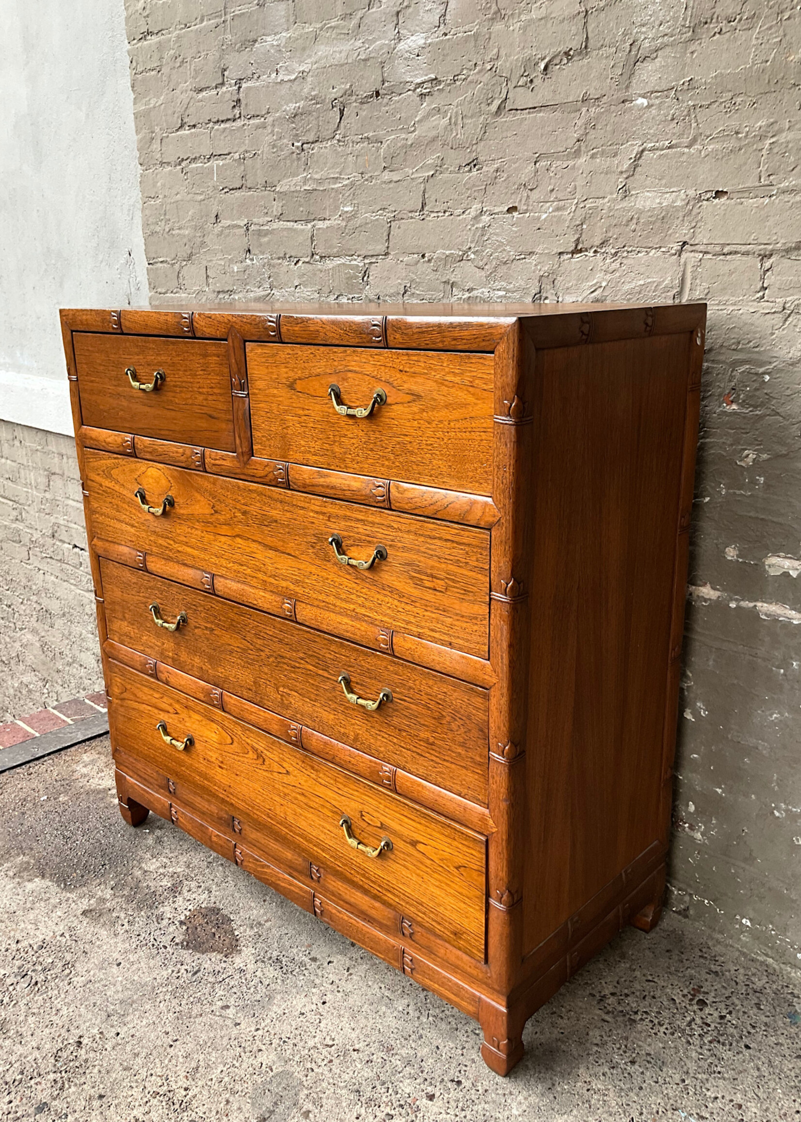 GOODWOOD Faux Bamboo Teak Chest of Drawers