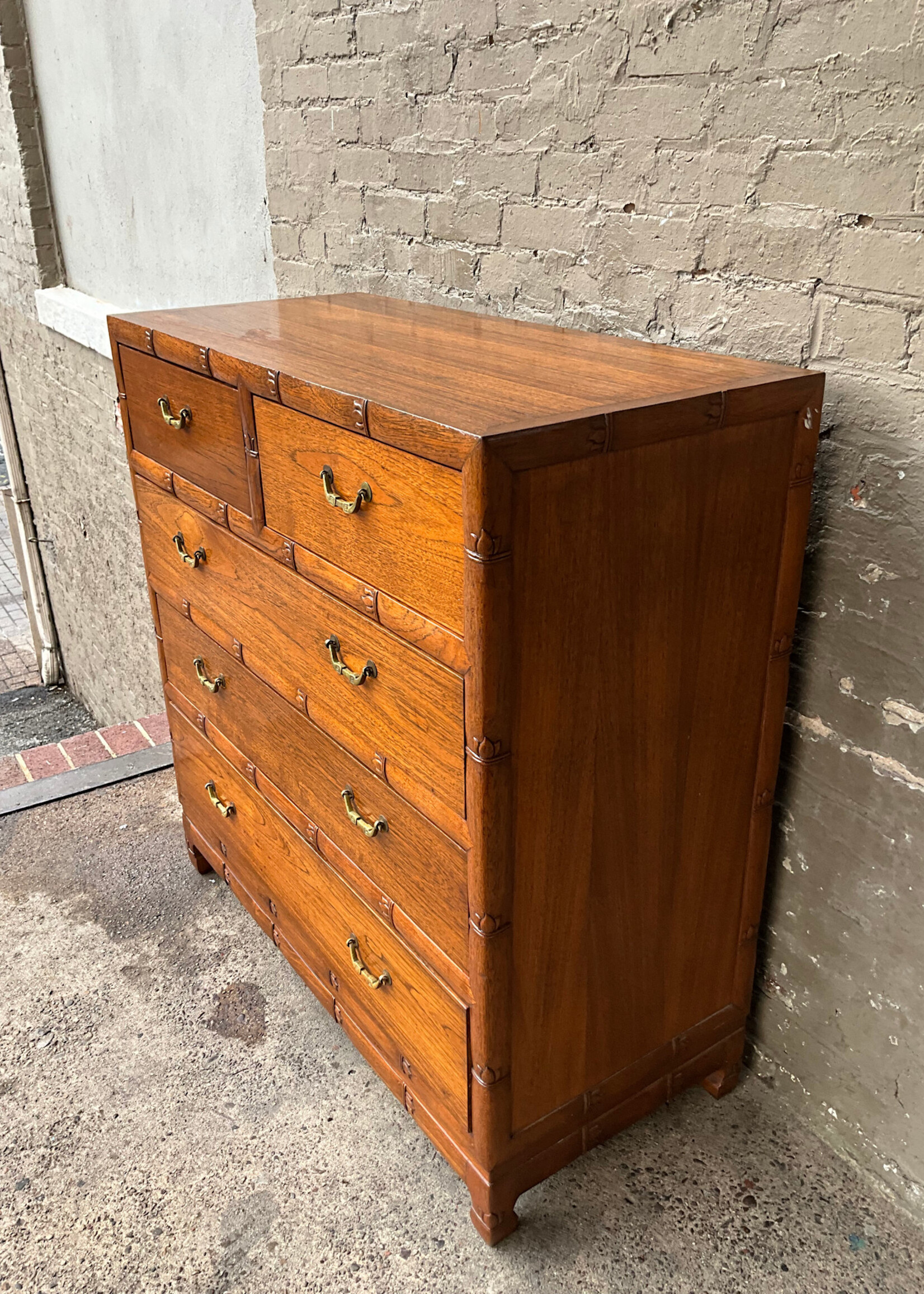GOODWOOD Faux Bamboo Teak Chest of Drawers