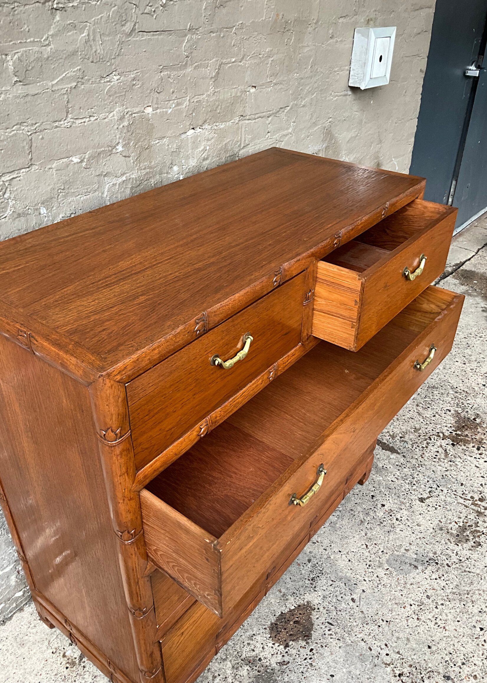 GOODWOOD Faux Bamboo Teak Chest of Drawers