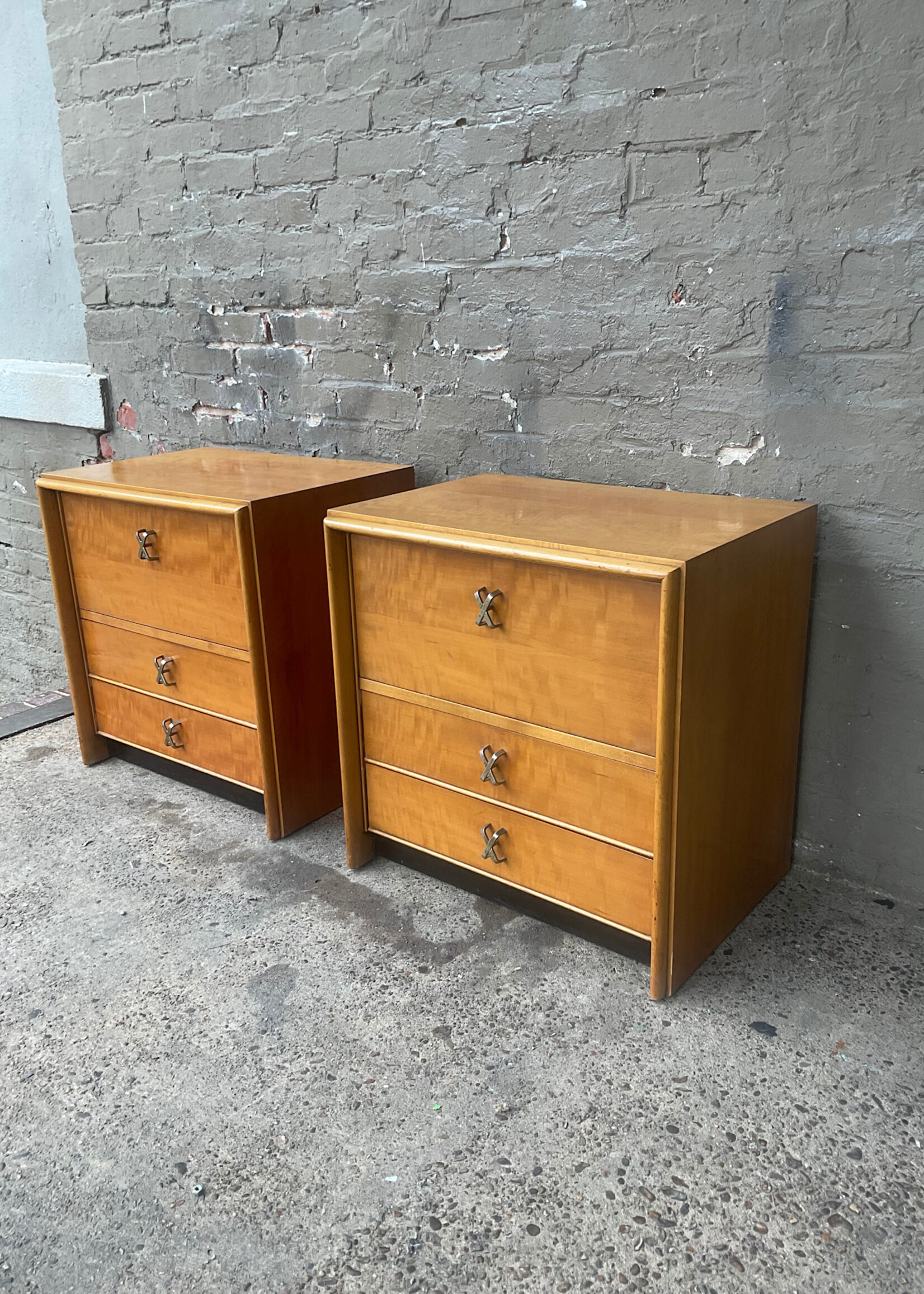 GOODWOOD Pair of Paul Frankl for John Stuart Maple Nightstands