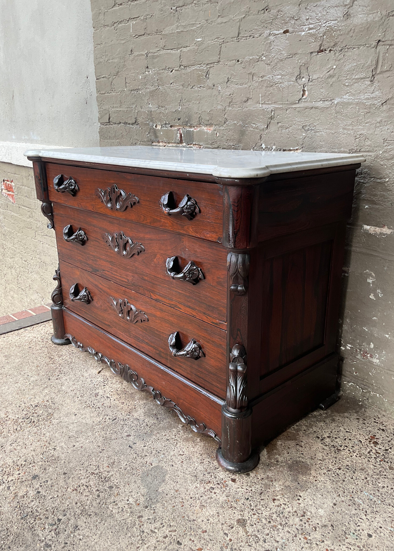 GOODWOOD Victorian Marble Top Rosewood Chest