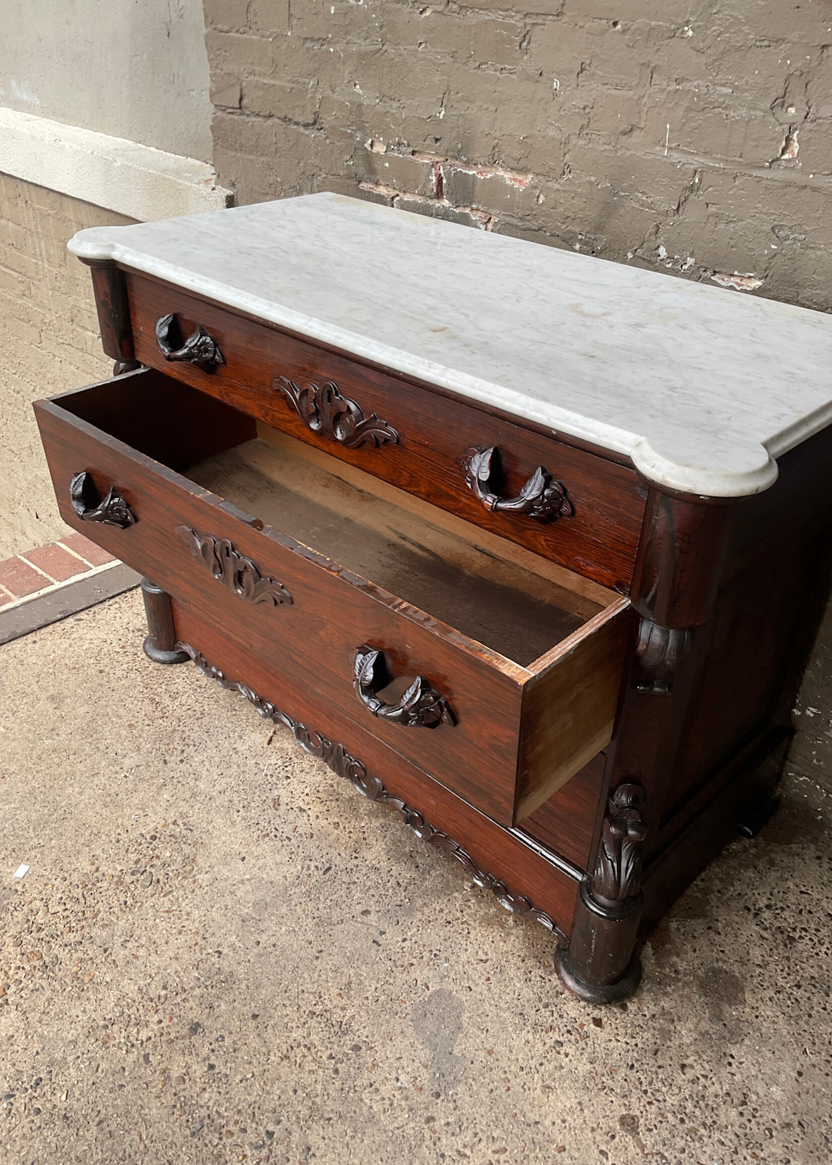 GOODWOOD Victorian Marble Top Rosewood Chest