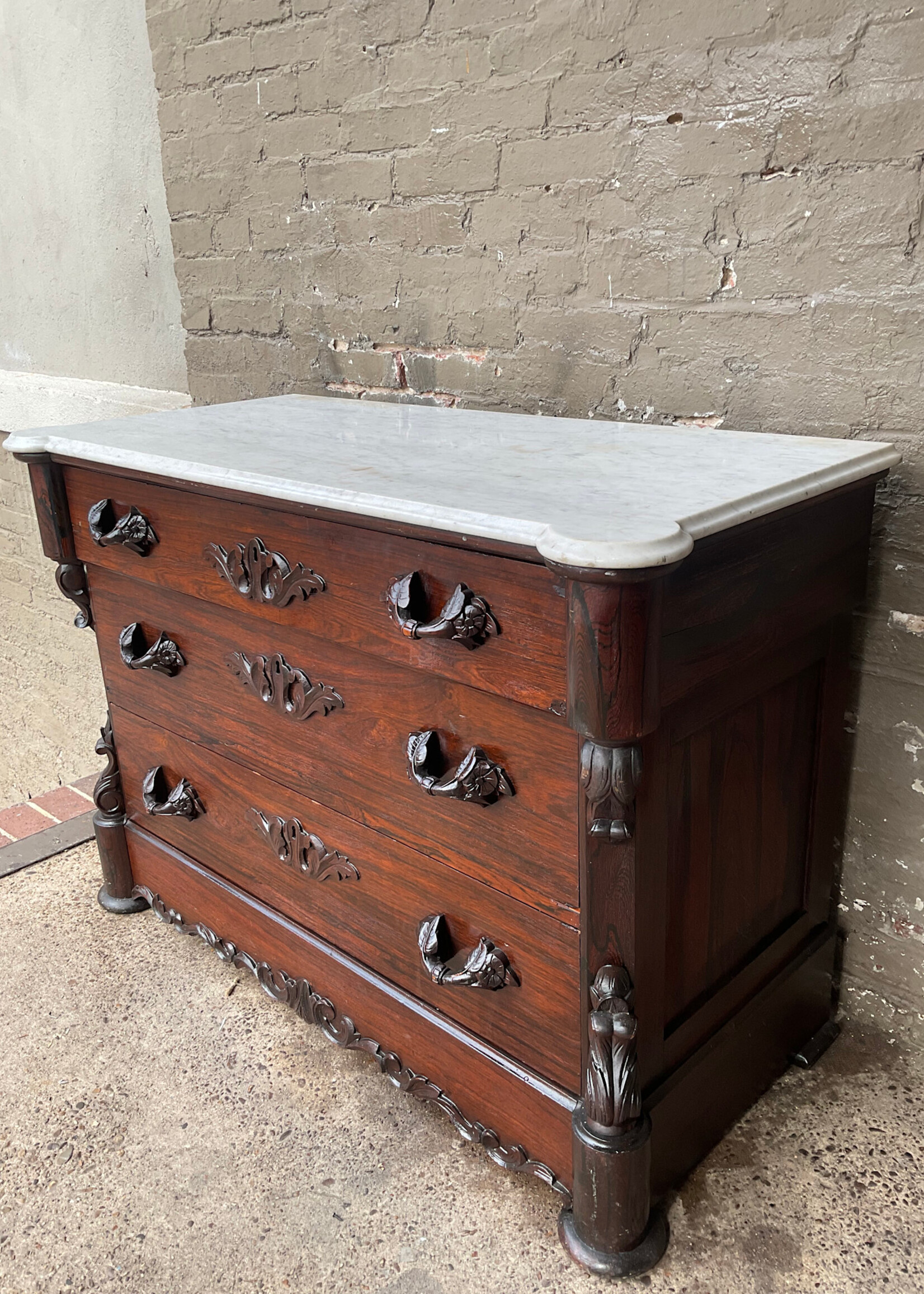 GOODWOOD Victorian Marble Top Rosewood Chest