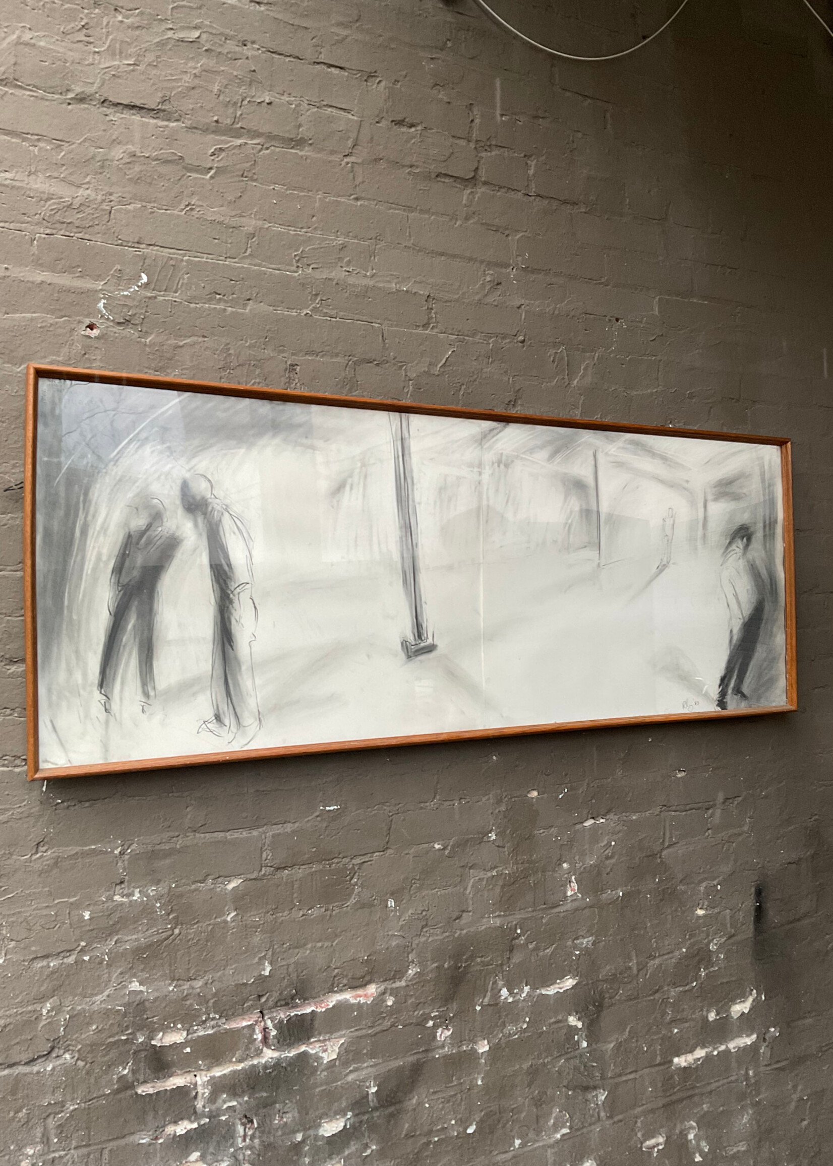 GOODWOOD Charcoal Figural Drawing, Signed, 1983