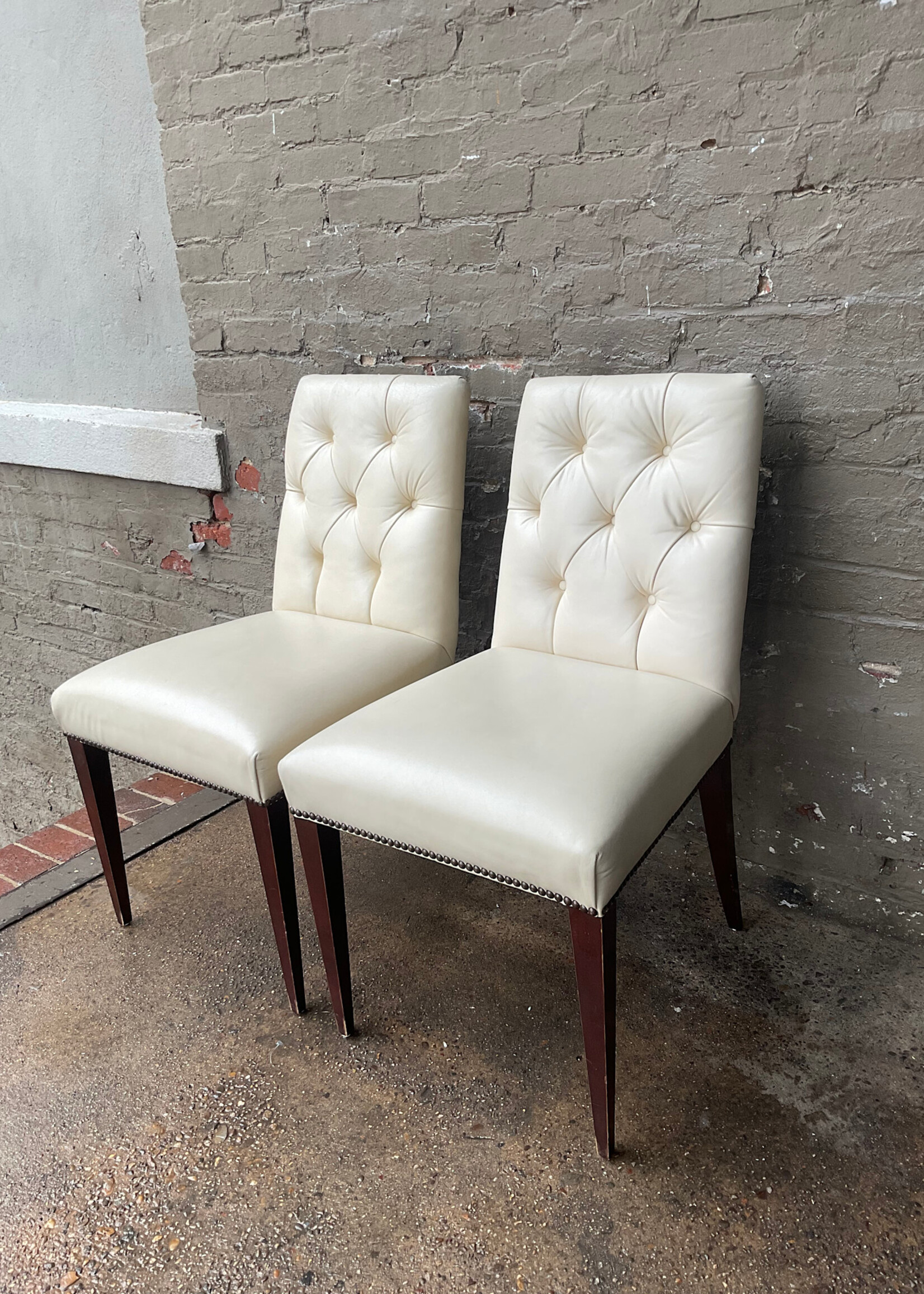 GOODWOOD Pair of Baker Leather Side Chairs