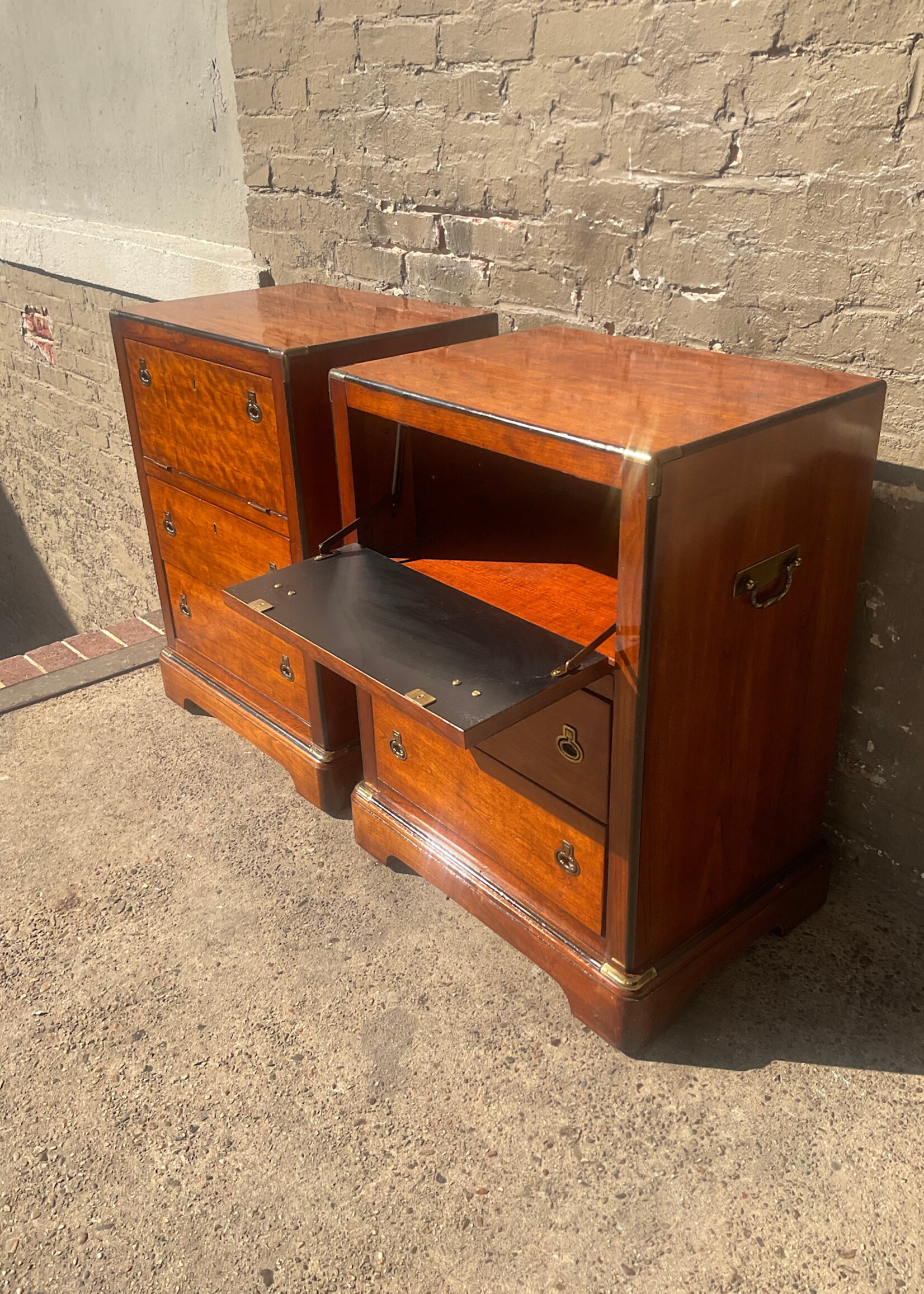 GOODWOOD Pair of Campaign Style Nightstands