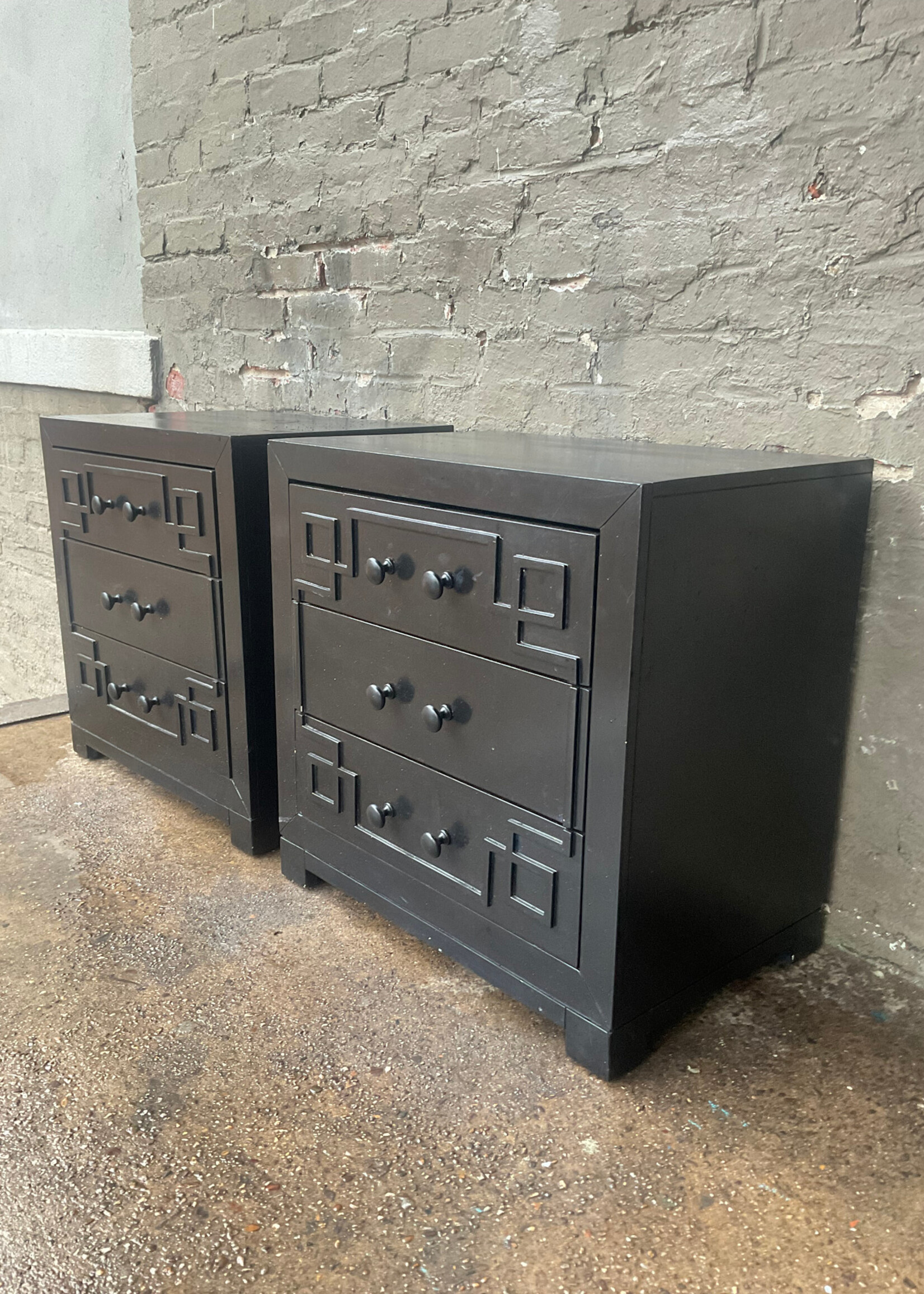 GOODWOOD Pair of Ebonized Nightstands