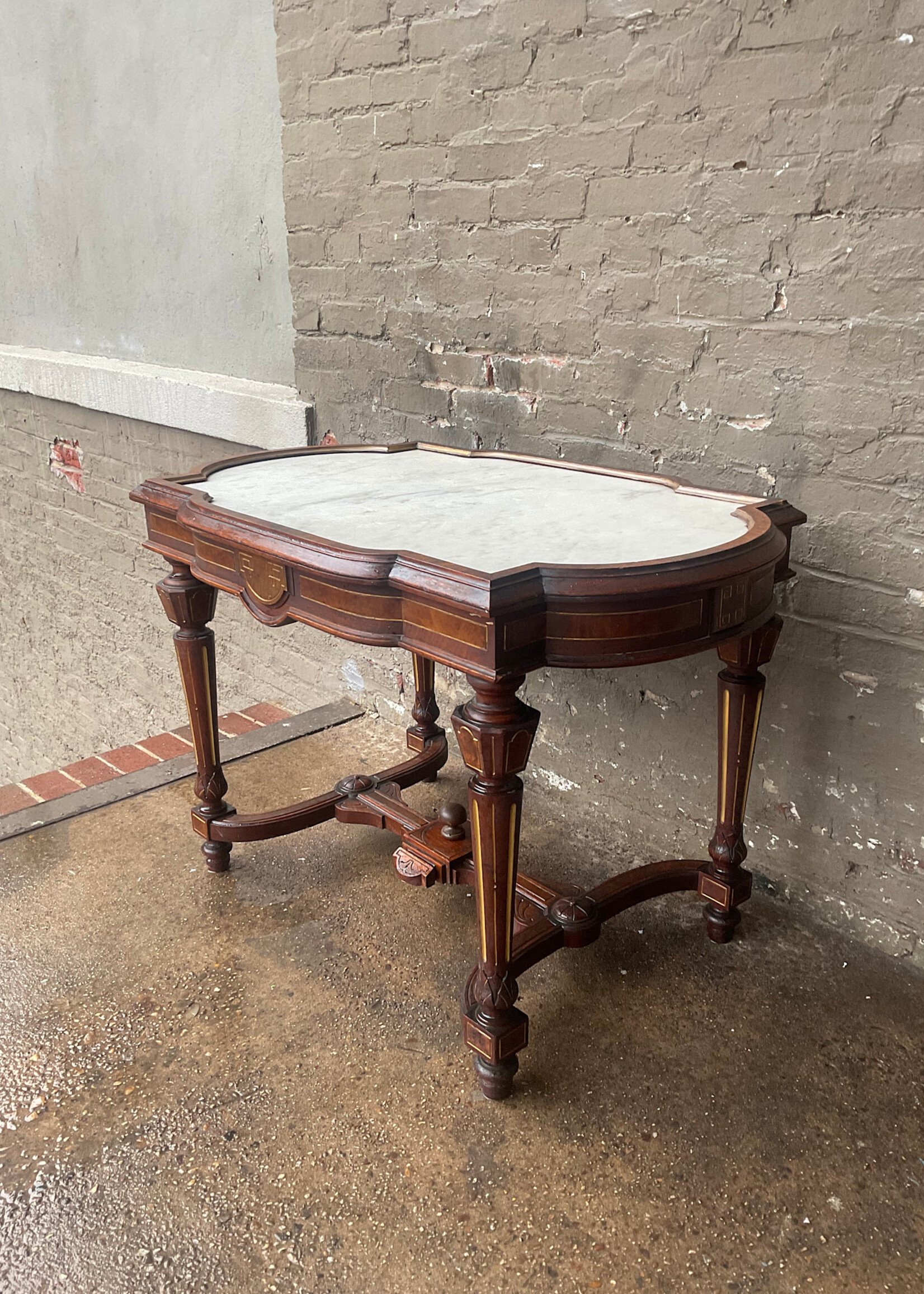 GOODWOOD Victorian Marble Top Parlor Table