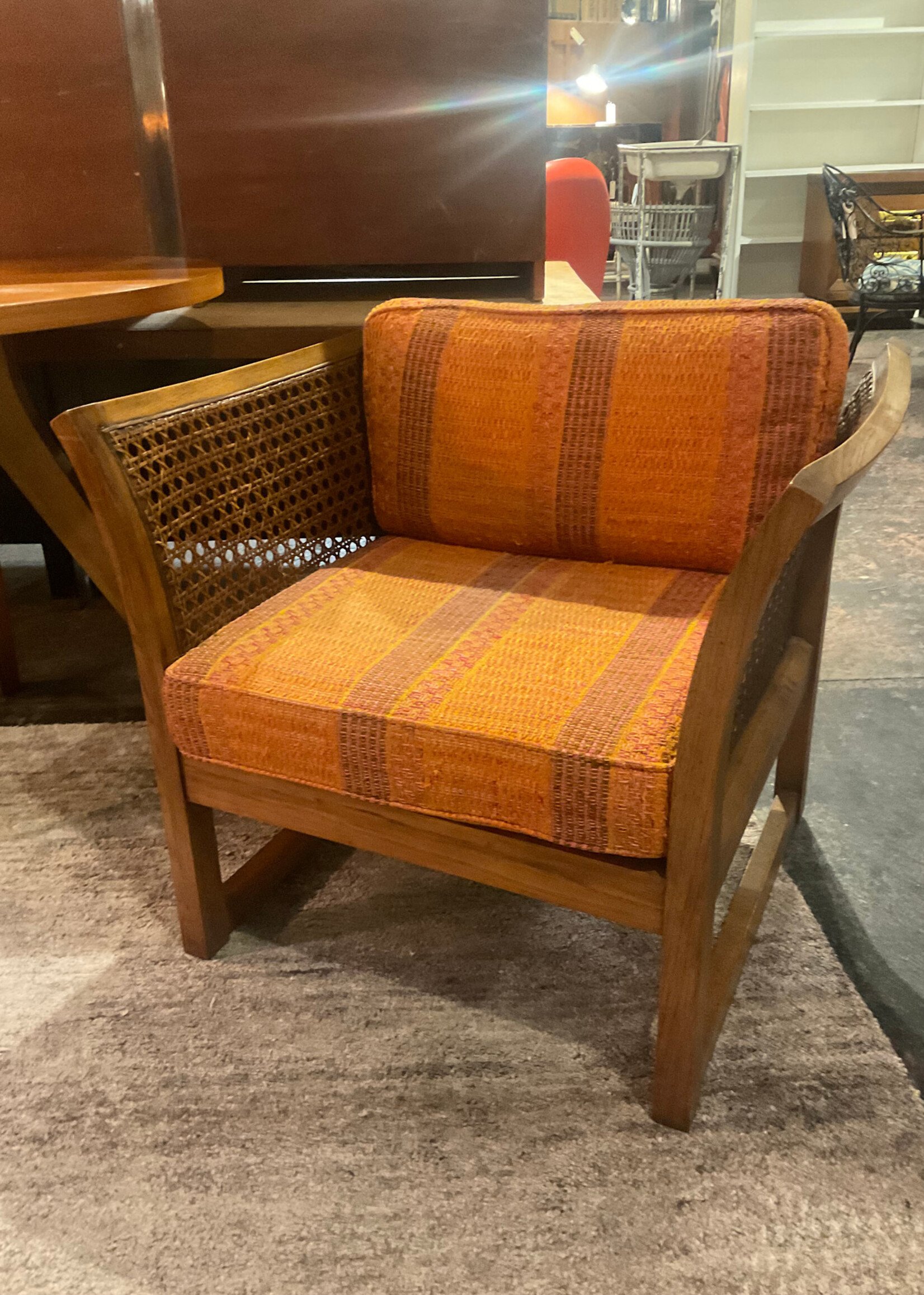 GOODWOOD Pair of Vintage Caned Lounge Chairs