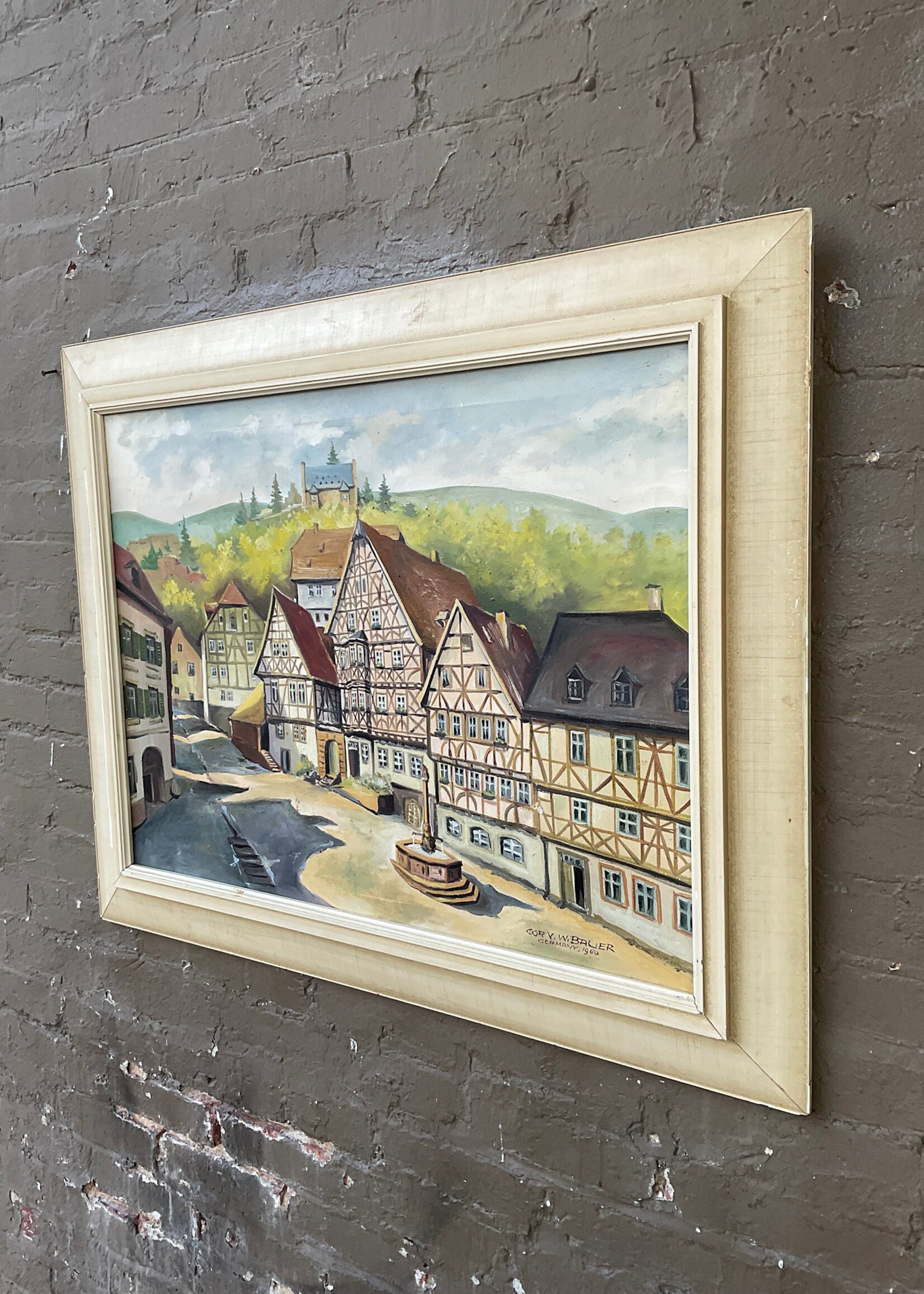 GOODWOOD German Village, Oil on Canvas, Bauer, 1960