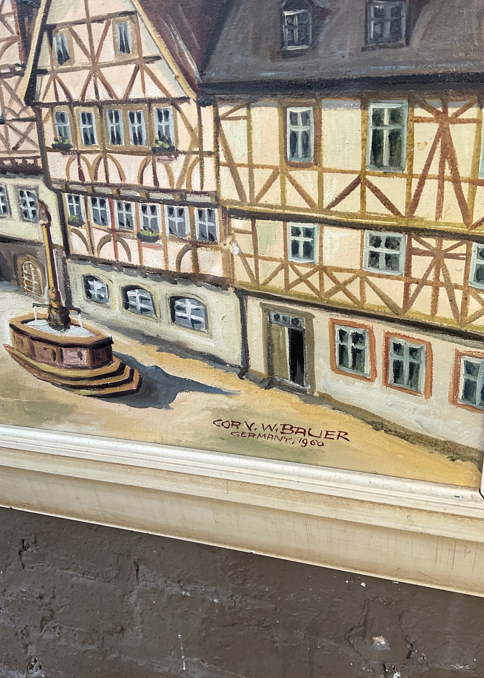 GOODWOOD German Village, Oil on Canvas, Bauer, 1960