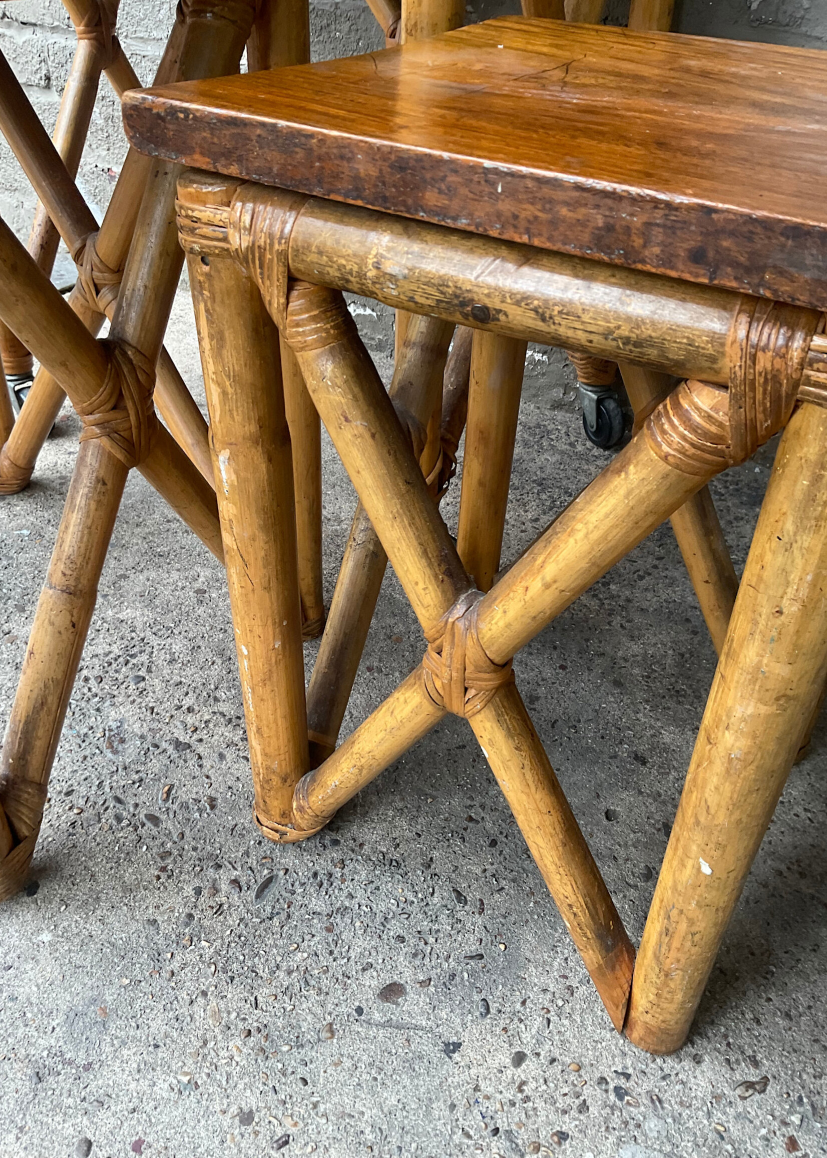 GOODWOOD Set of 3 MCM Bamboo Nesting Tables